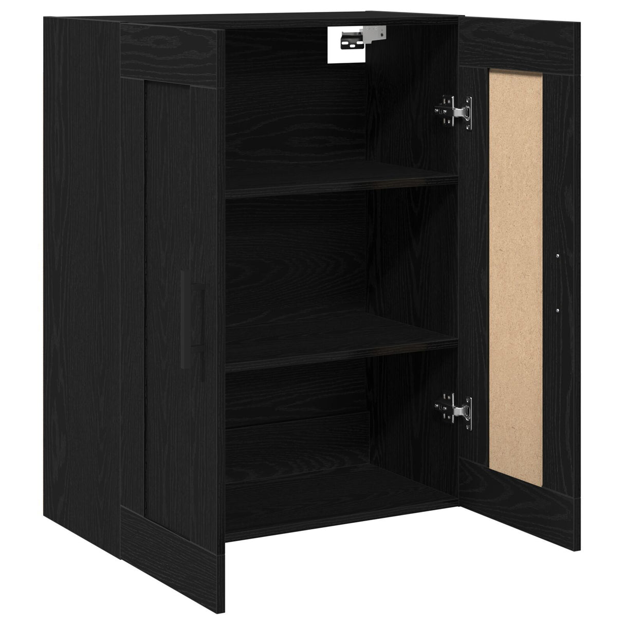 Wall Mounted Cabinet Black Oak 69,5X34X90 Cm Engineered Wood