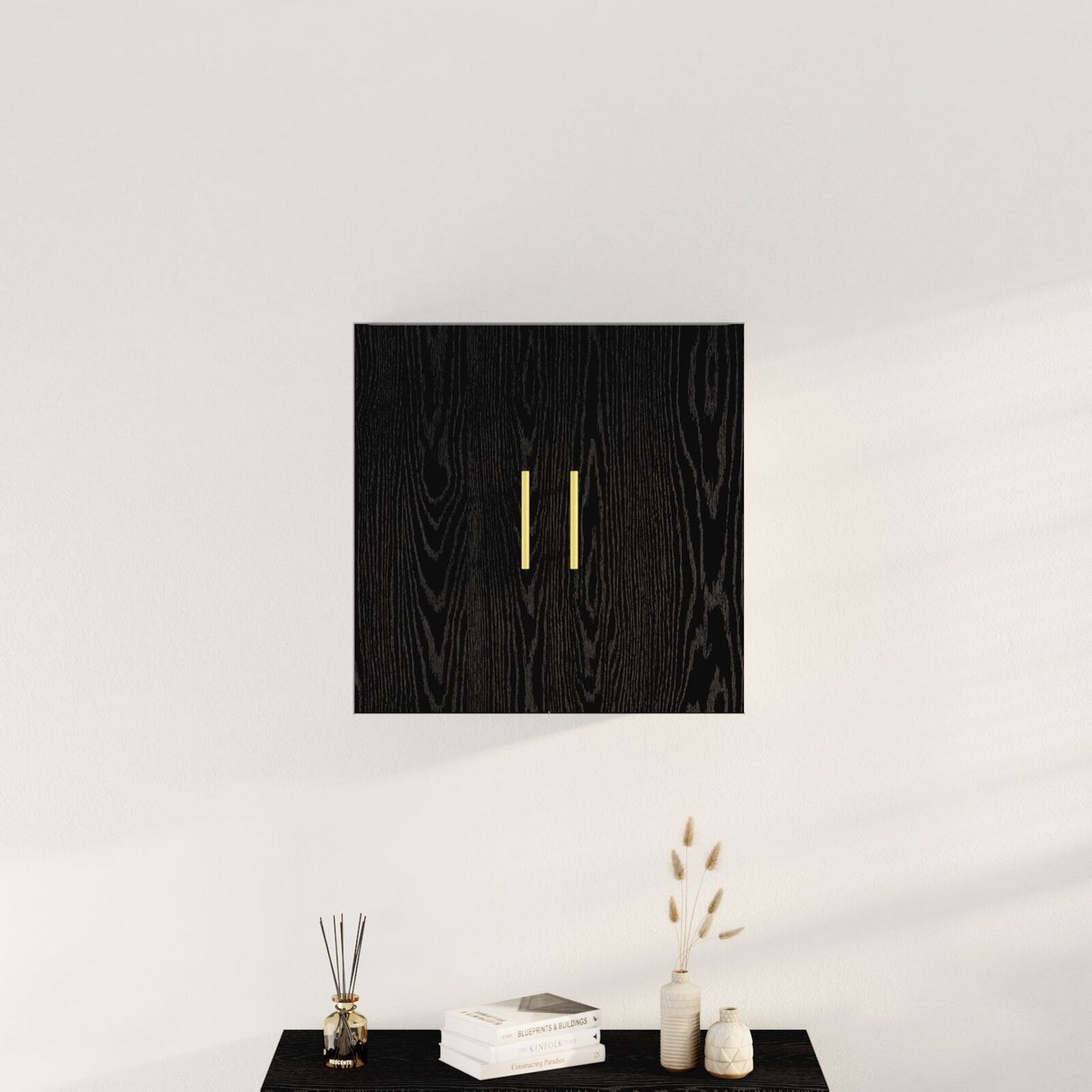 Wall Cabinet Black Oak 60X31X70 Cm Engineered Wood