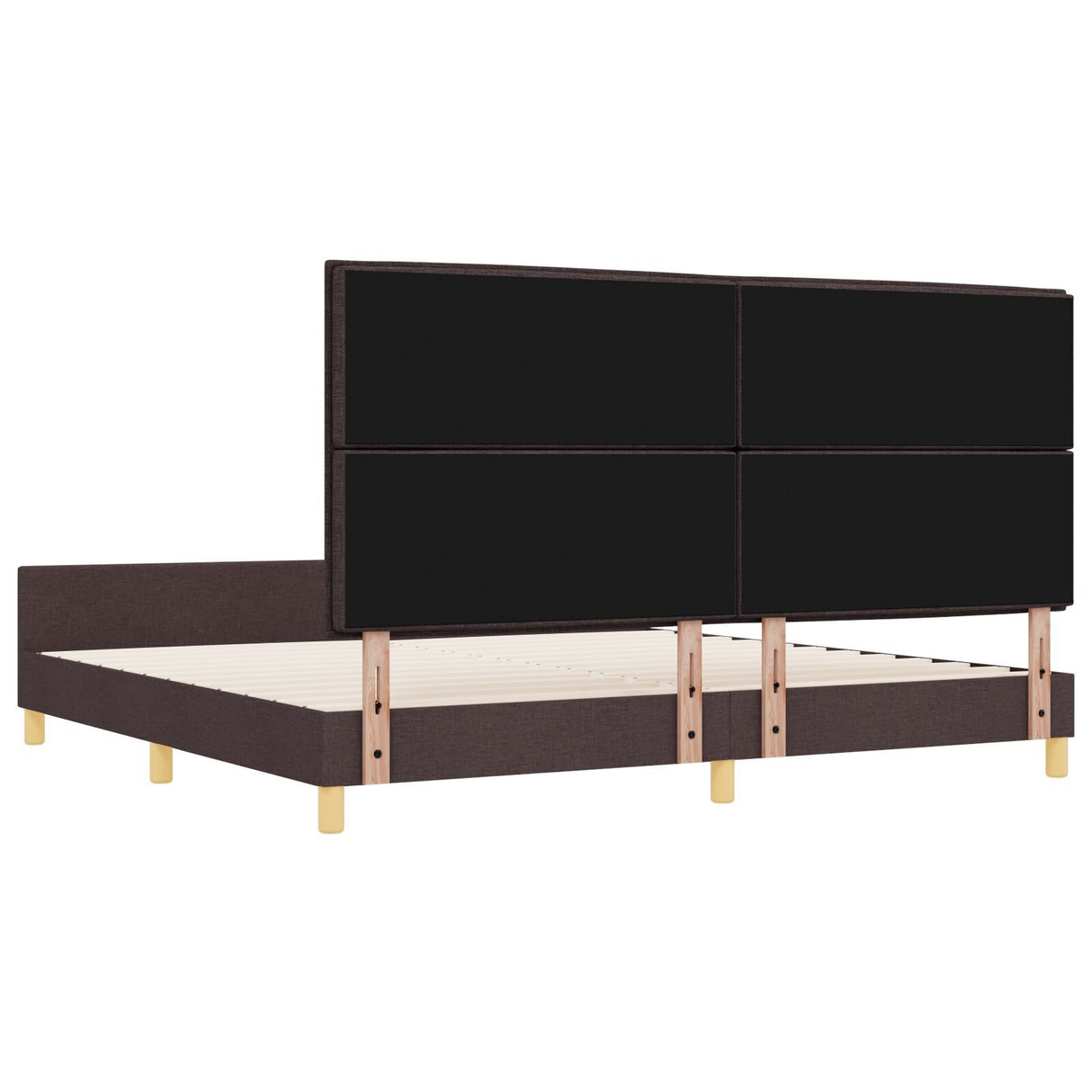 Bed Frame Dark Brown 200X200 Cm Fabric