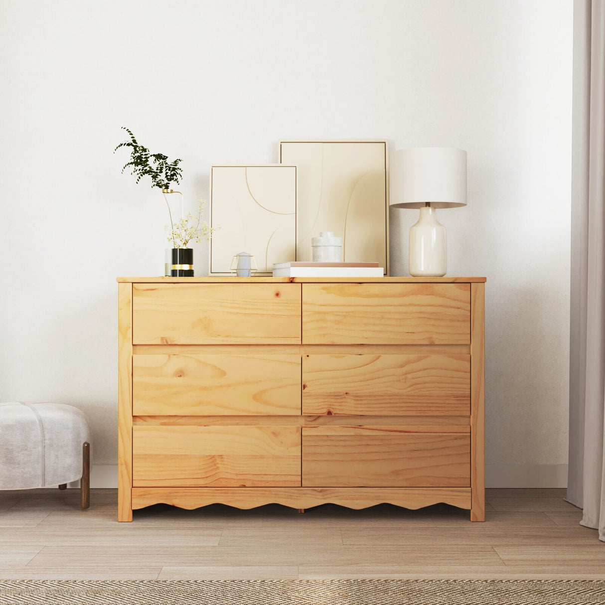 Chest Of Drawers "Drammen" 111X43X73,5 Cm Solid Wood Pine