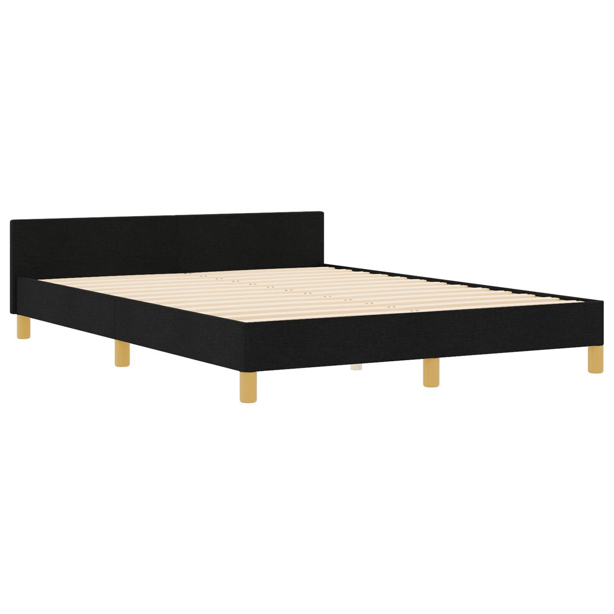 Bed Frame Black 140X190 Cm Fabric