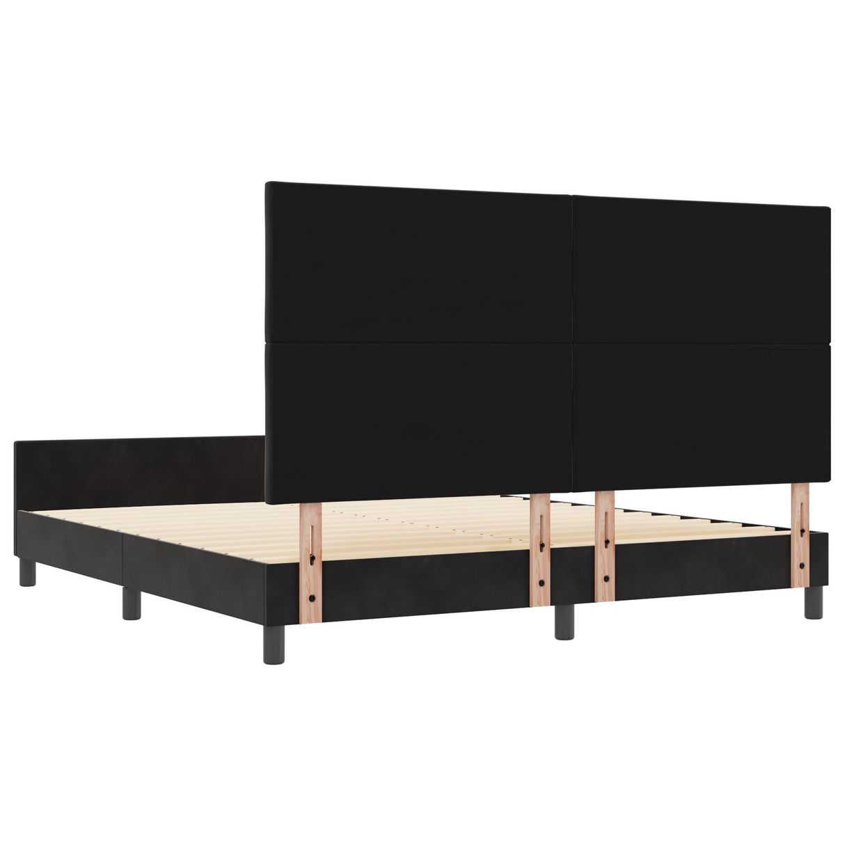 Bed Frame Black 180X200 Cm Velvet