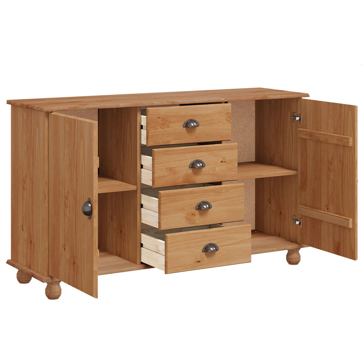 Sideboard "Askim" 133,5X40X79 Cm Solid Wood Pine