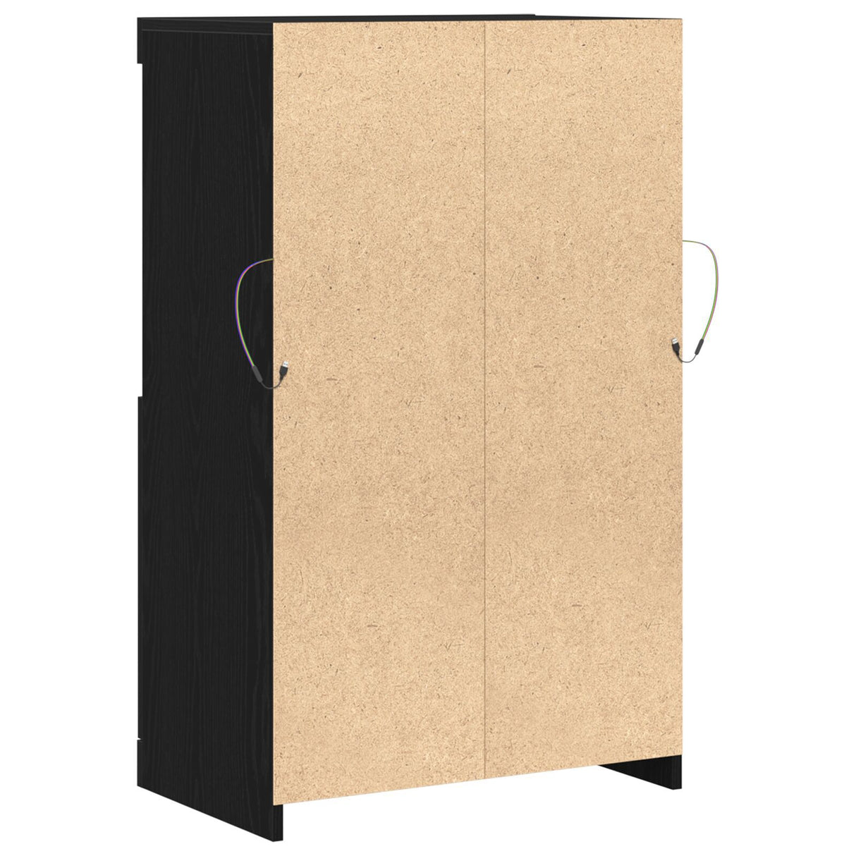 Sideboard With Led Lights Black Oak 60X37X100 Cm