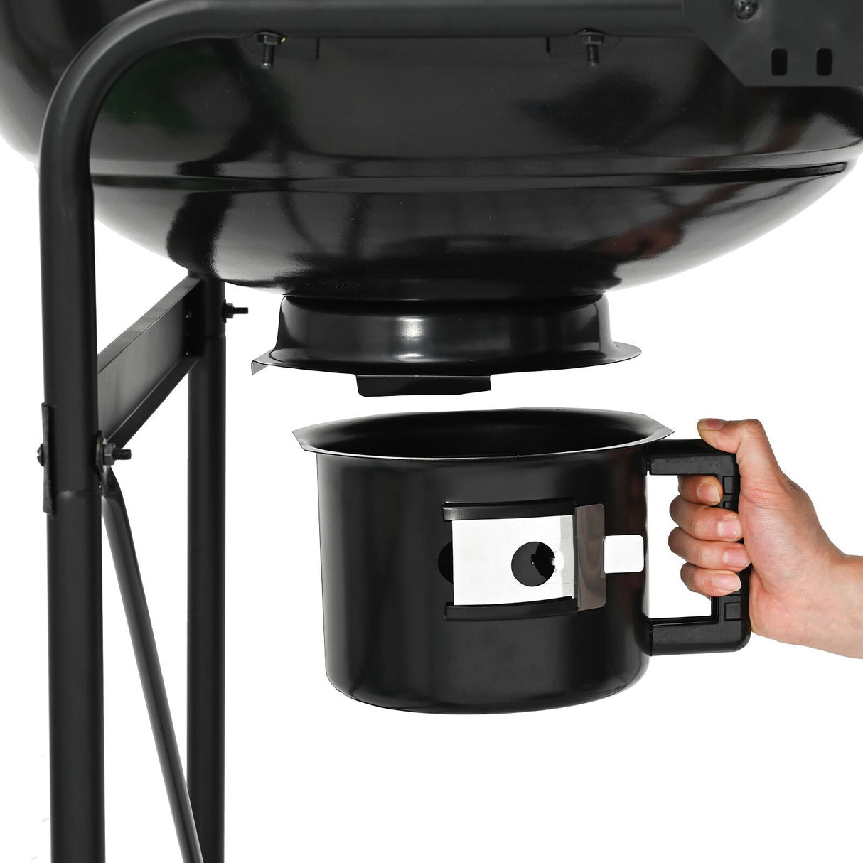 Charcoal Grill Cart With Lid Black 96X72X113 Cm Metal