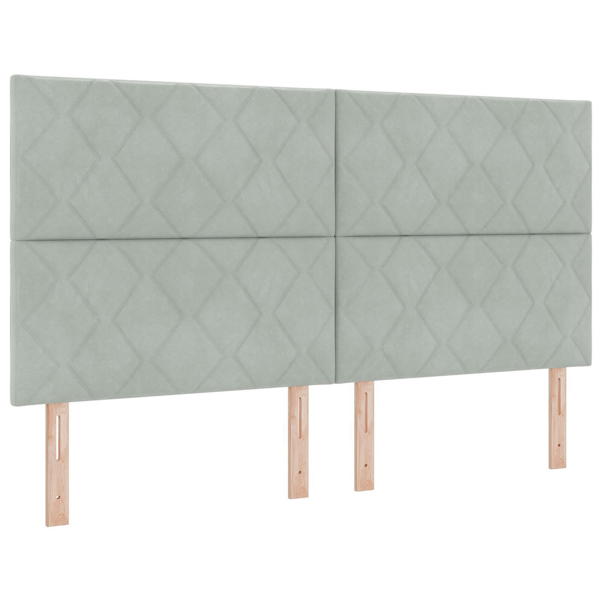 Bed Frame In Light Grey - 180X200 Cm Velvet