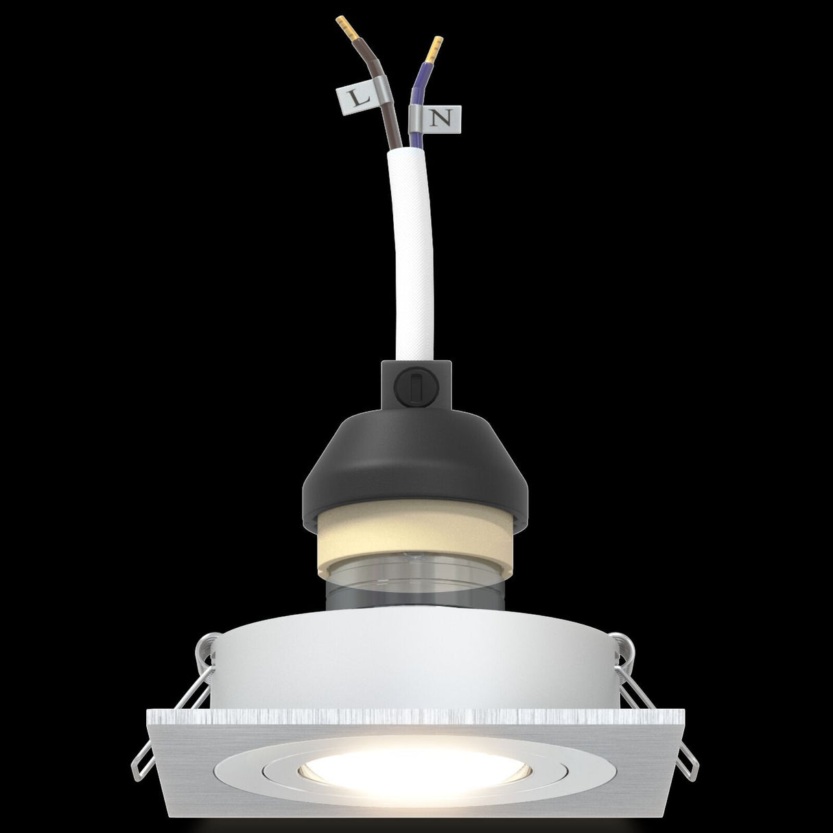 Recessed Spotlights 6 Pcs Square Gu10 Silver 91X91 Mm