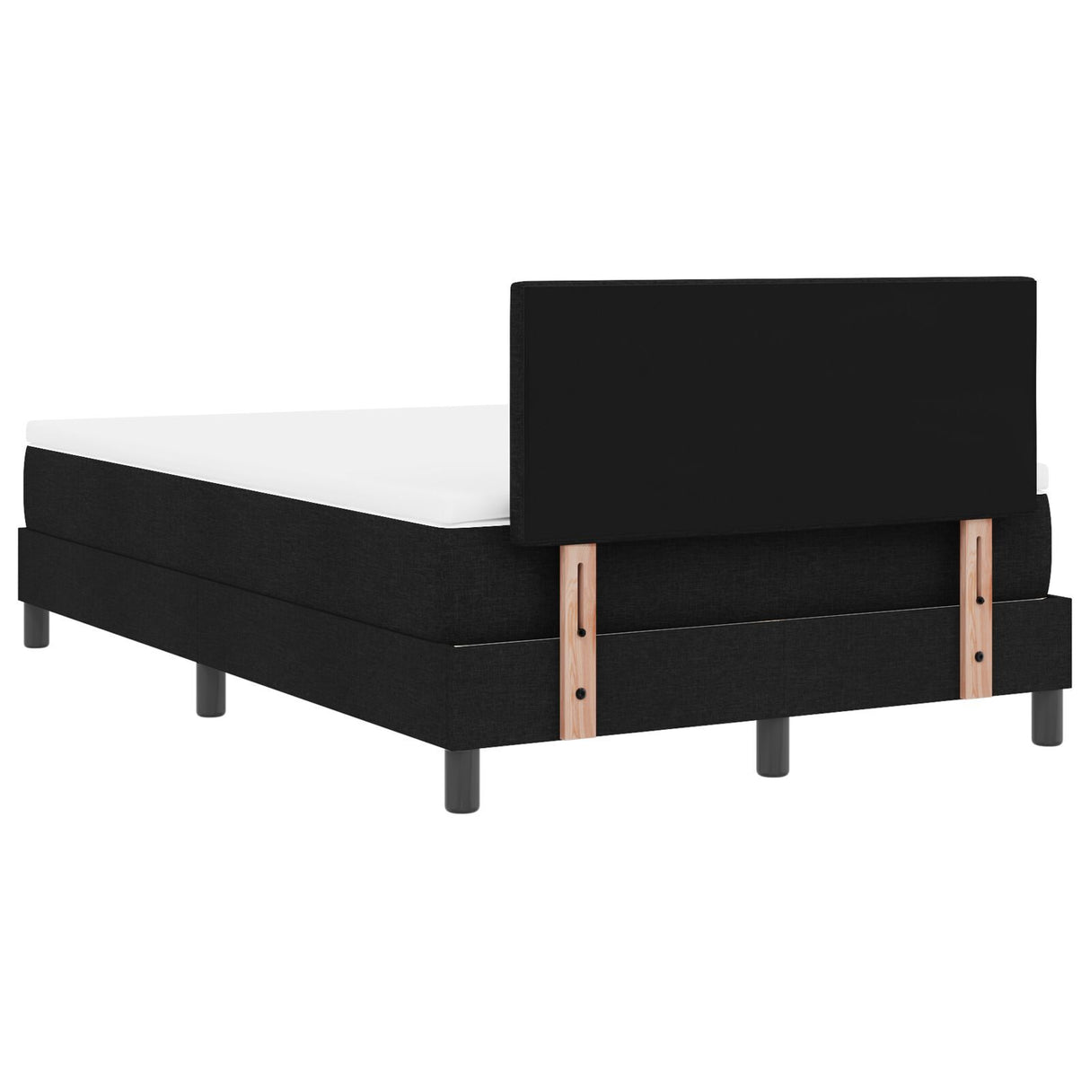 Box Spring Bed With Mattress & Led Black 120X190 Cm Fabric