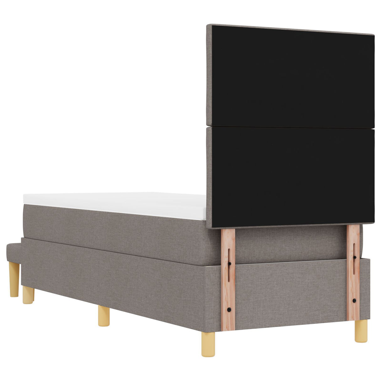 Box Spring Bed With Mattress & Bench Taupe 80X200 Cm Fabric