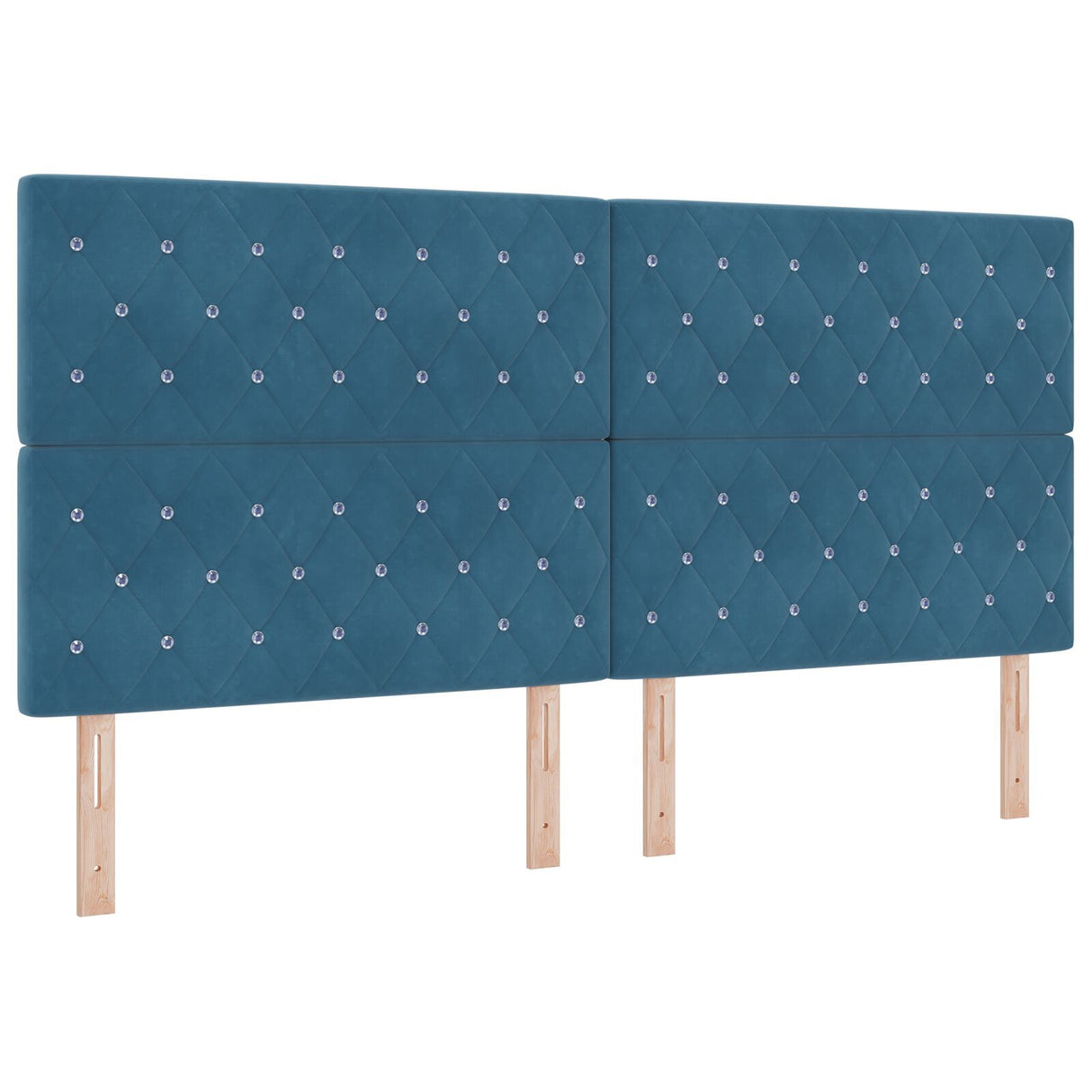 Box Spring Bed With Mattress Dark Blue 200X200 Cm Velvet