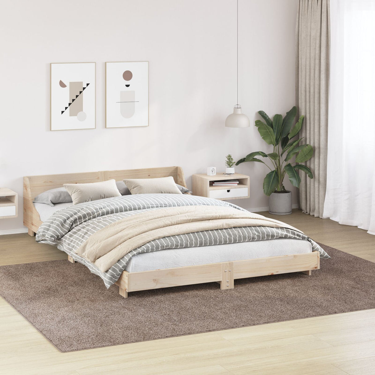 Shaggy Rug With Latex Backing Brown 240X340 Cm