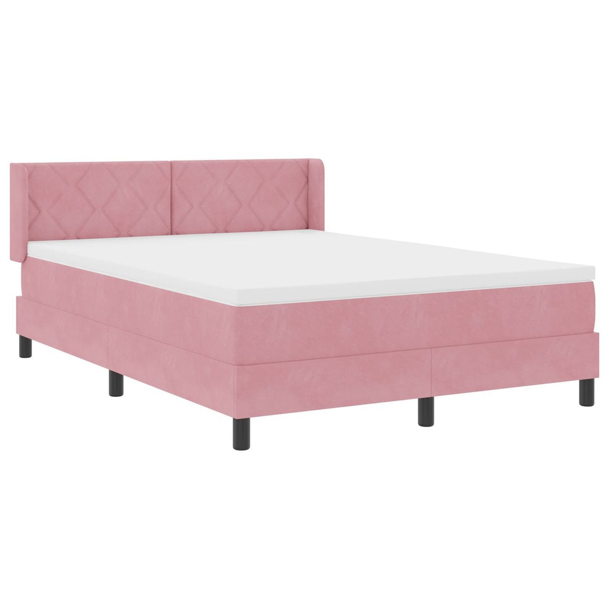 Box Spring Bed With Mattress Pink 160X200 Cm Velvet