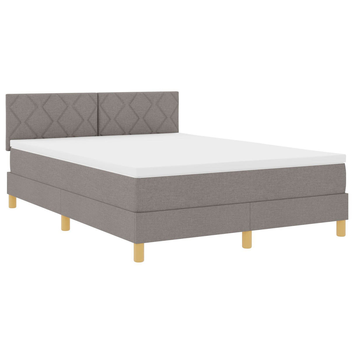 Box Spring Bed With Mattress & Led Taupe 160X200 Cm Fabric