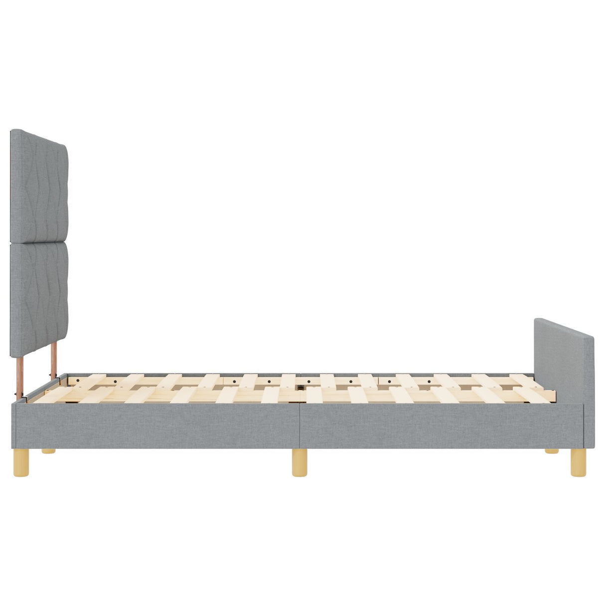 Light Grey Fabric Bed Frame 120X200 Cm
