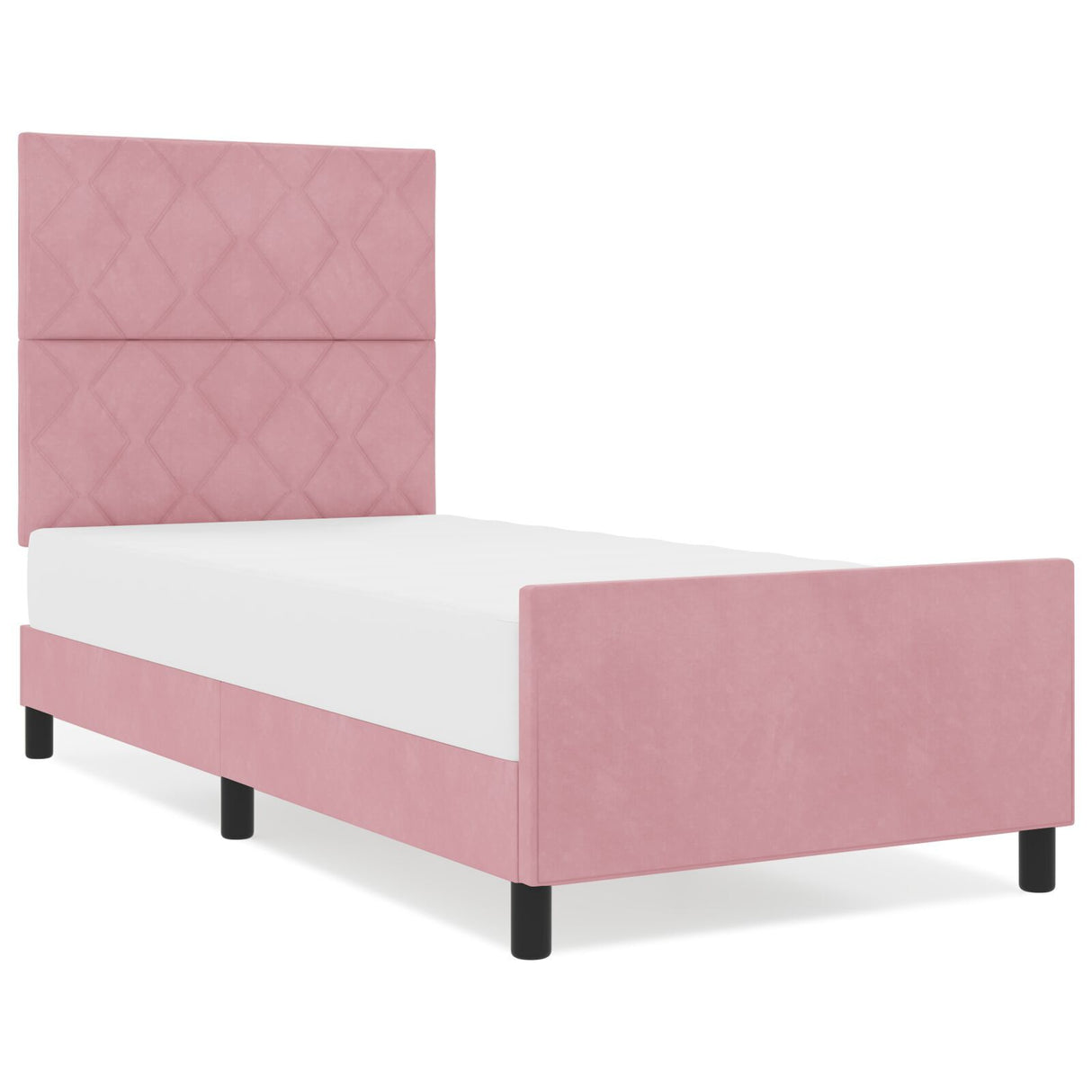 Pink Velvet Bed Frame 100X200 Cm