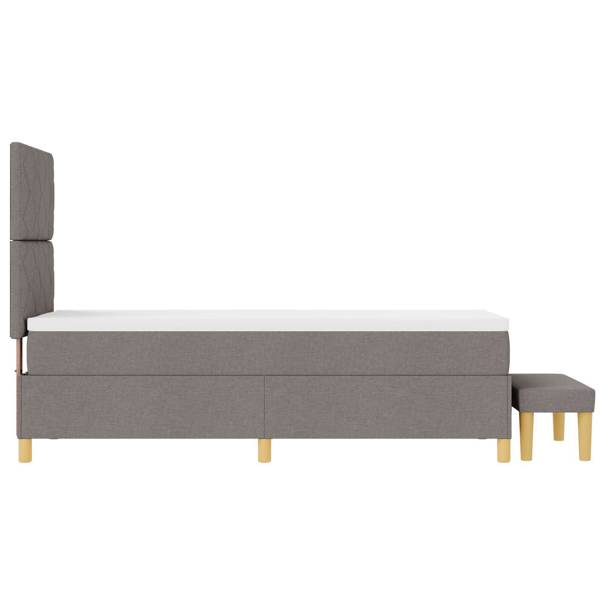 Box Spring Bed With Mattress & Bench Taupe 80X200 Cm Fabric