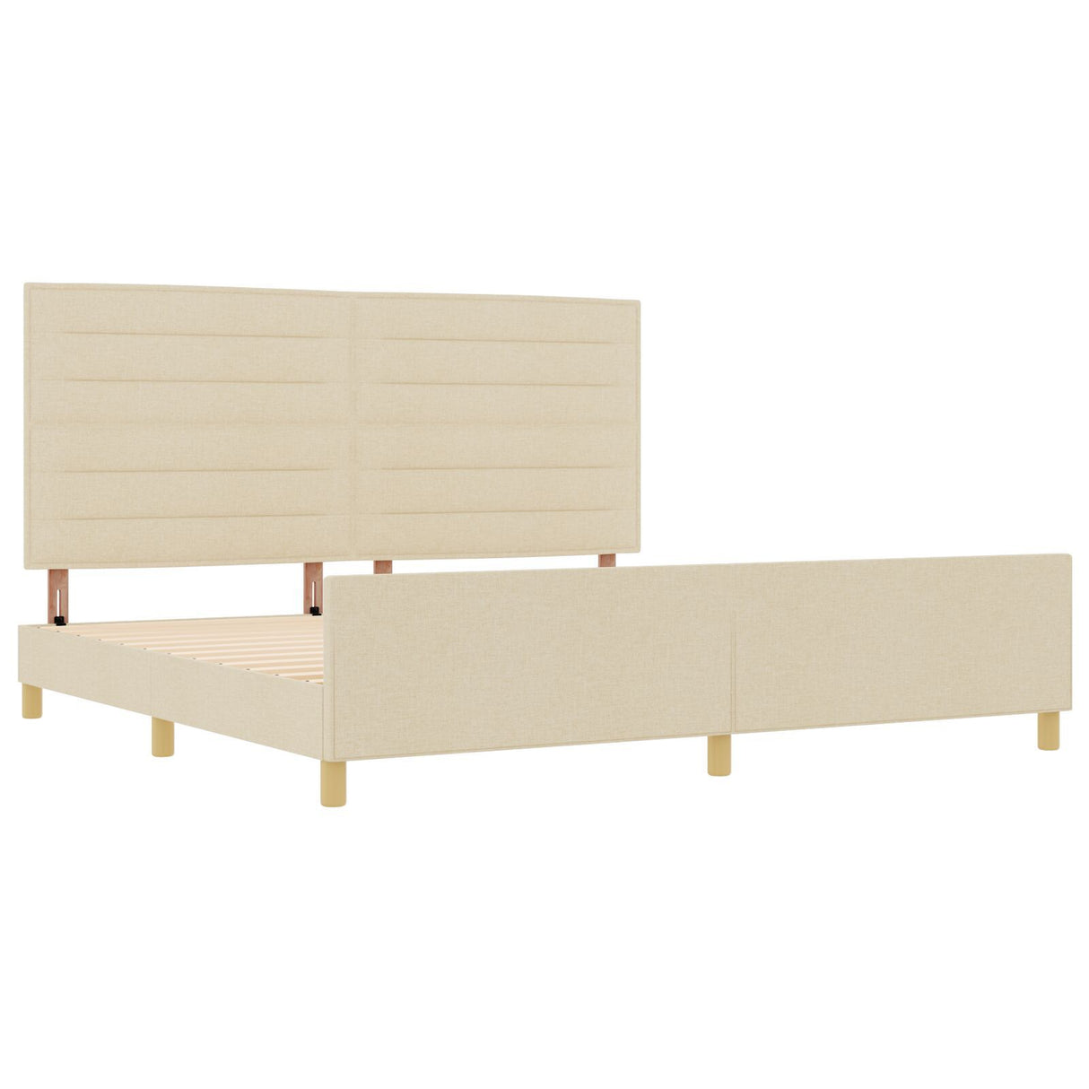 Cream Fabric Bed Frame 200X200 Cm