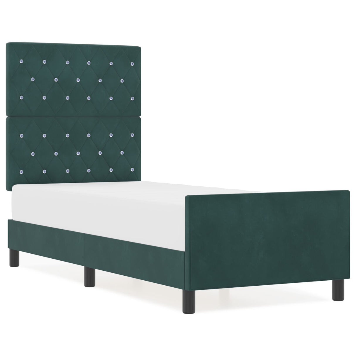 Bed Frame Dark Green 80X200 Cm Velvet