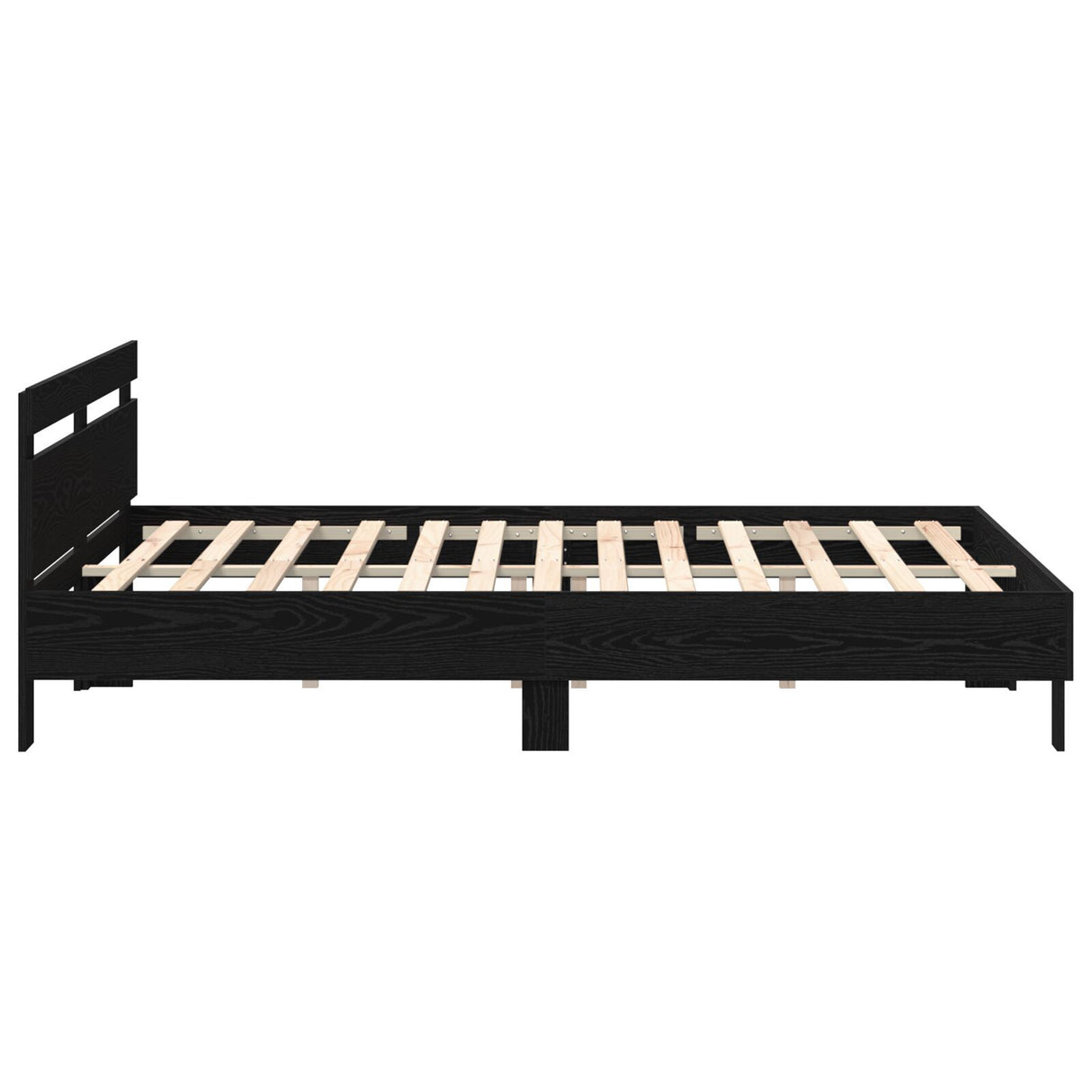Wood Bed Frame Black Oak Solid Wood 200 X 200 Cm Durable
