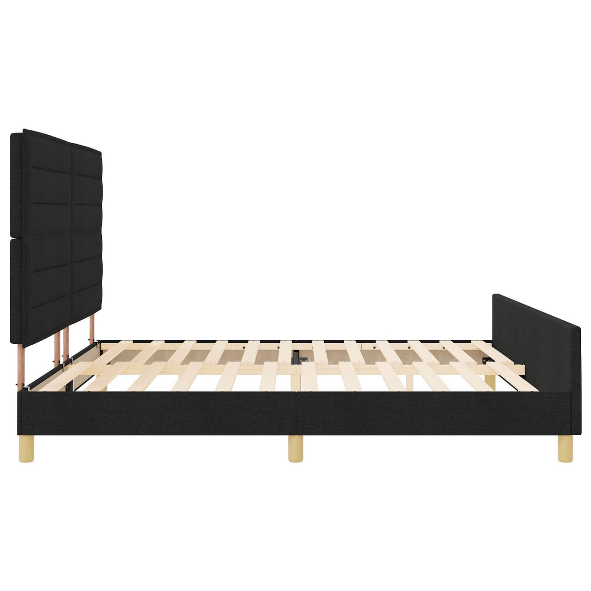 Black Fabric Bed Frame 200X200 Cm