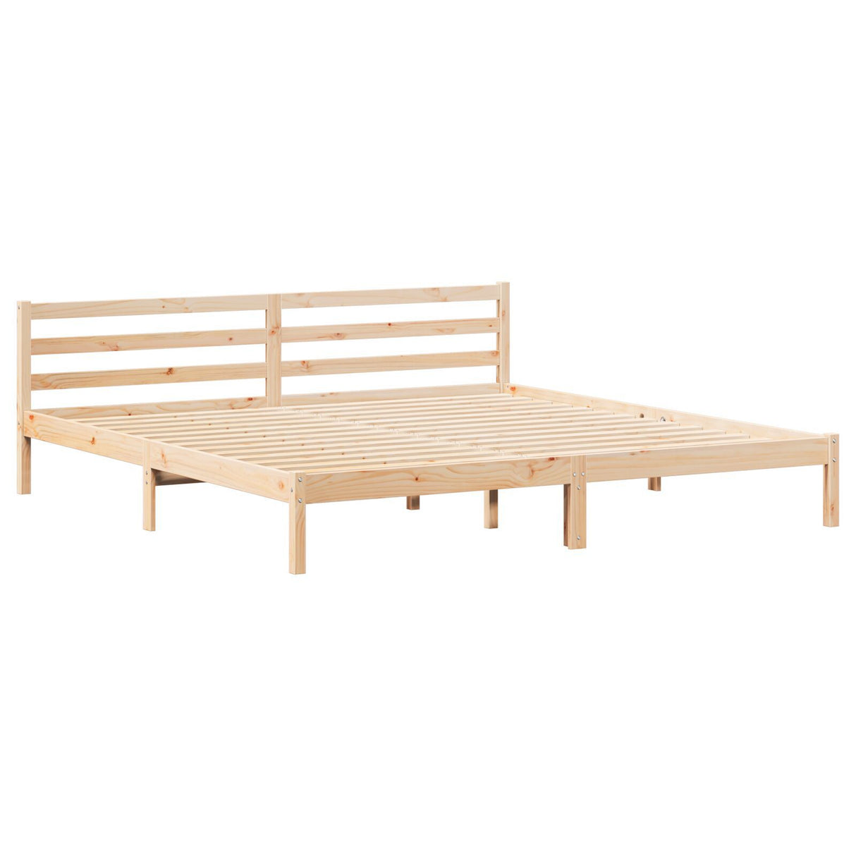 Bed Frame With Headboard 180X220 Cm Solid Wood Pine