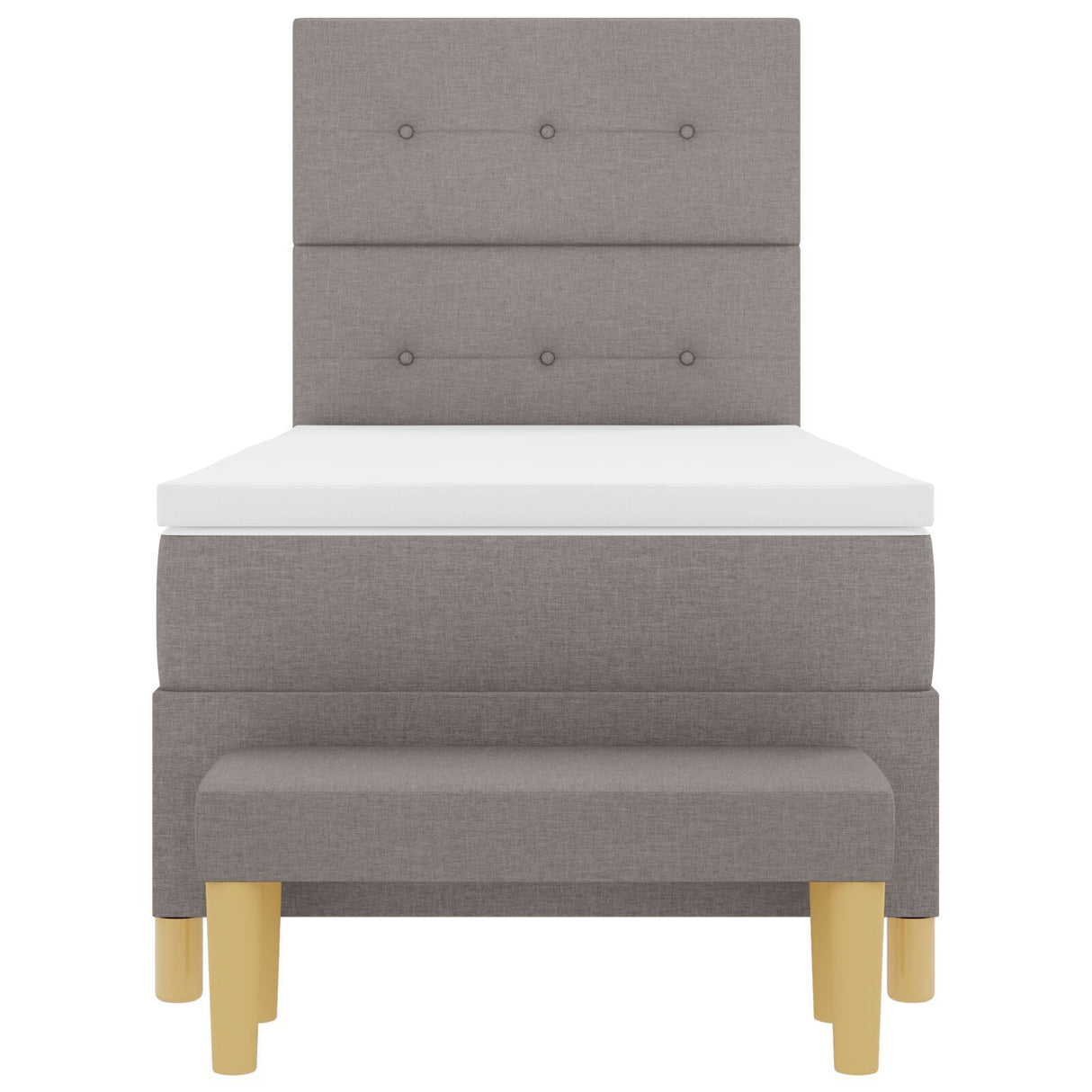 Box Spring Bed With Mattress & Bench Taupe 80X200 Cm Fabric