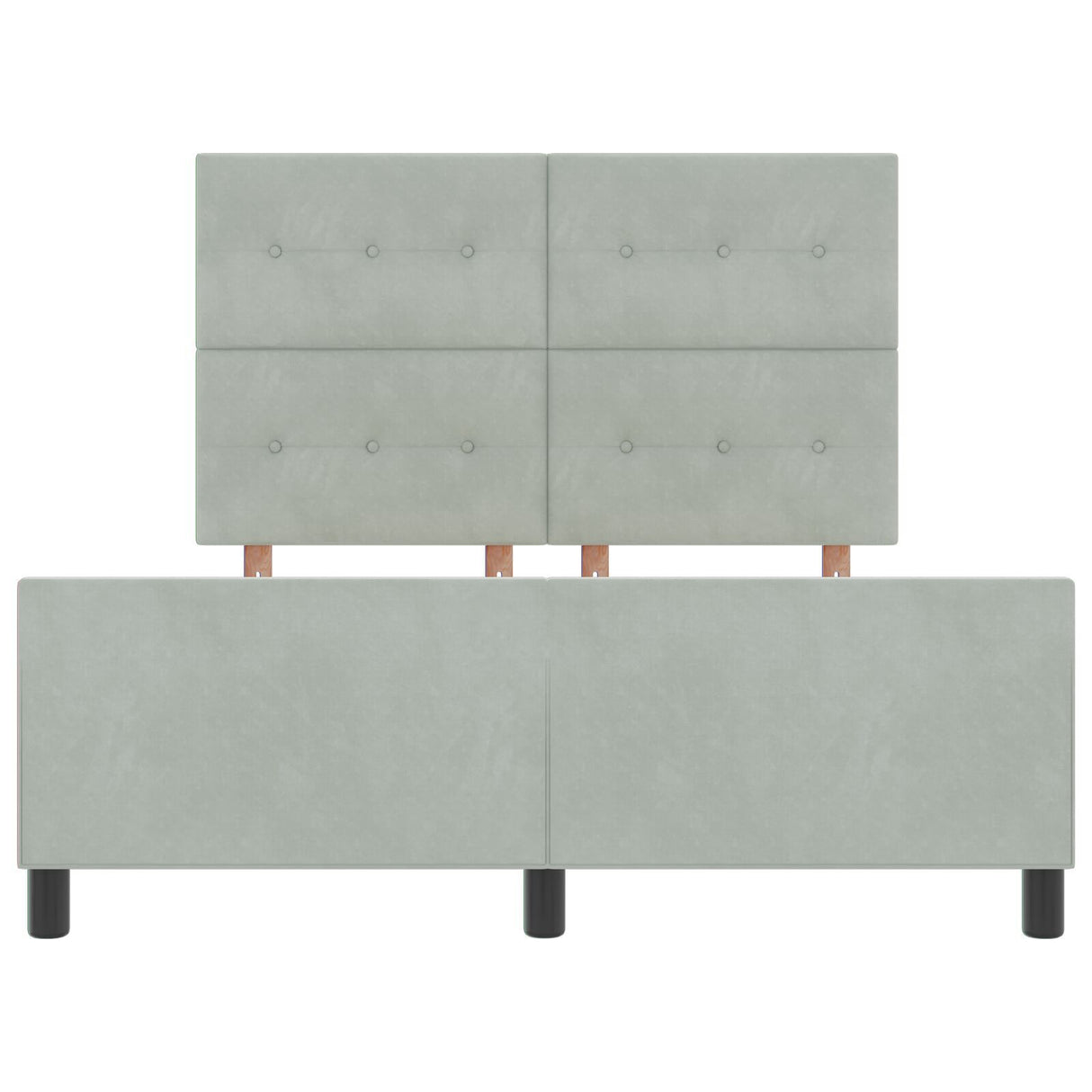 Bed Frame Light Grey 140X200 Cm Velvet
