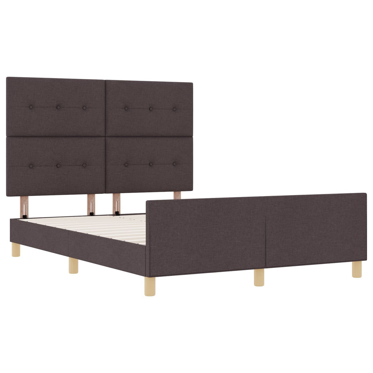 Bed Frame Dark Brown 140X190 Cm Fabric