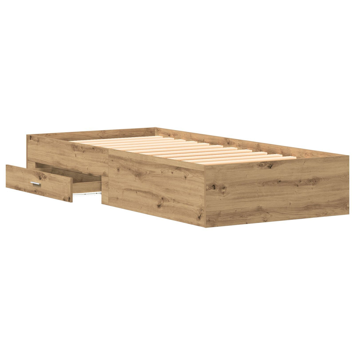 Bed Frame Artisan Oak 100X200 Cm Engineered Wood