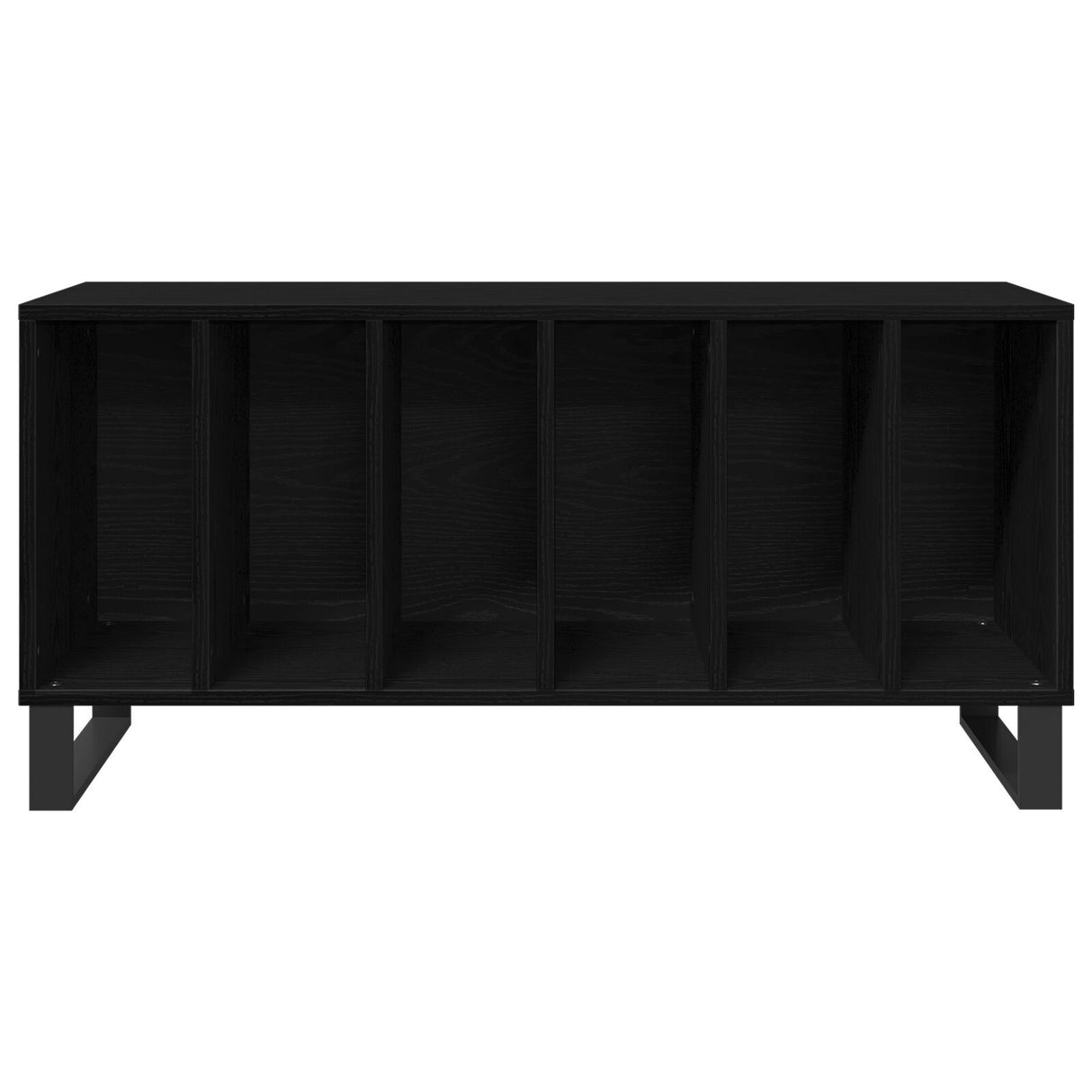 Record Cabinet Black Oak 100X38X48 Cm Engineered Wood