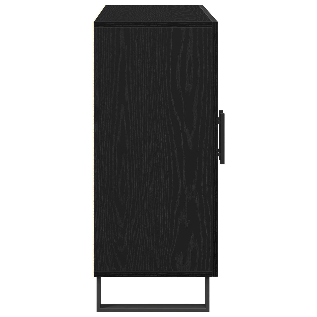 Sideboard With 3 Doors Black Oak 90X34X80 Cm Engineered Wood