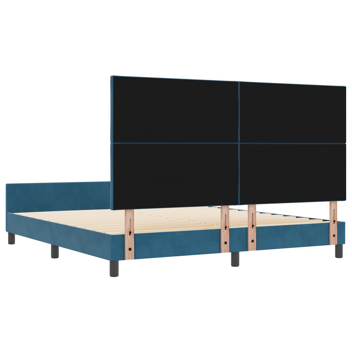 Bed Frame Dark Blue 180X200 Cm Velvet