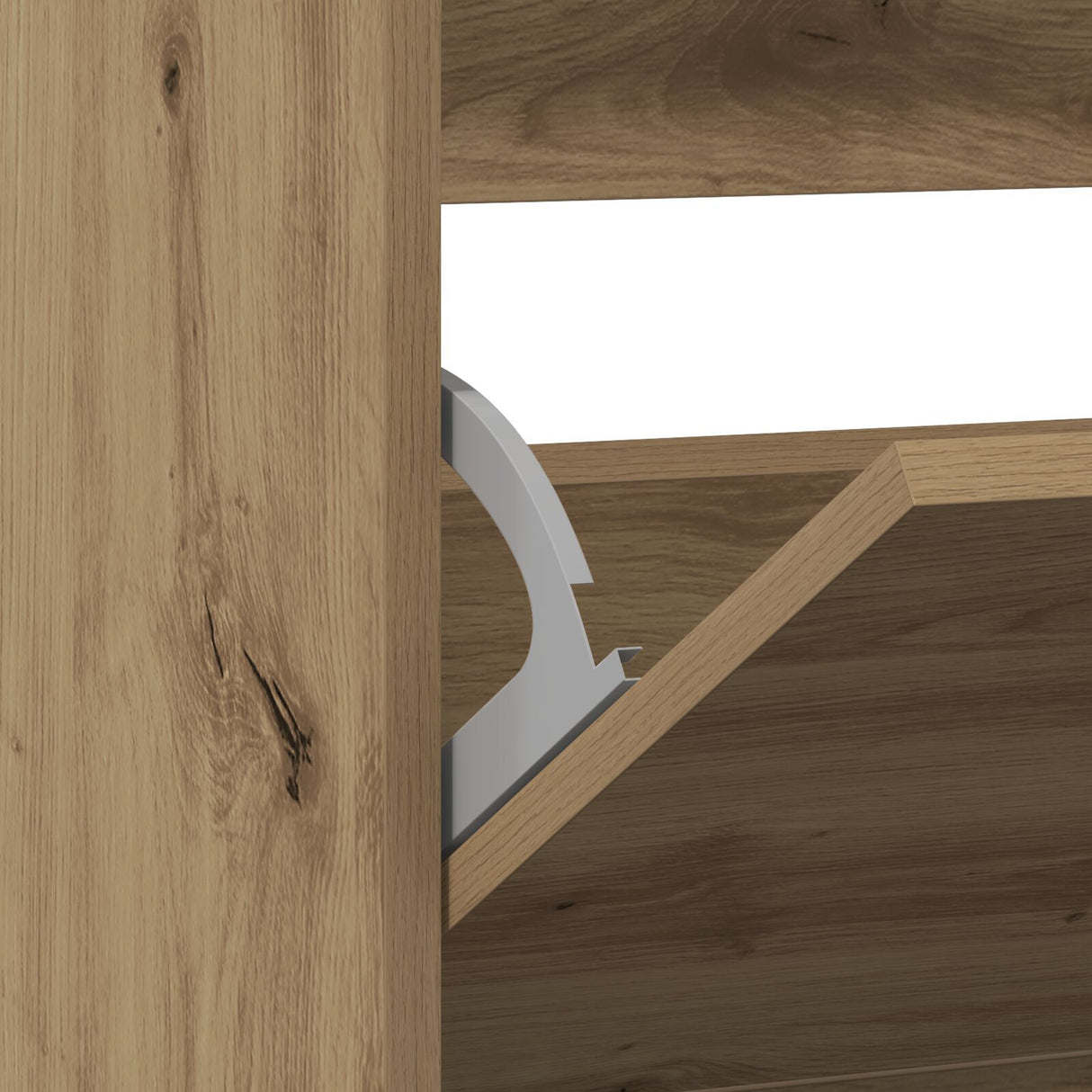 Shoe Cabinet With Flip Drawer Smoked Oak 80X21X87,5 Cm