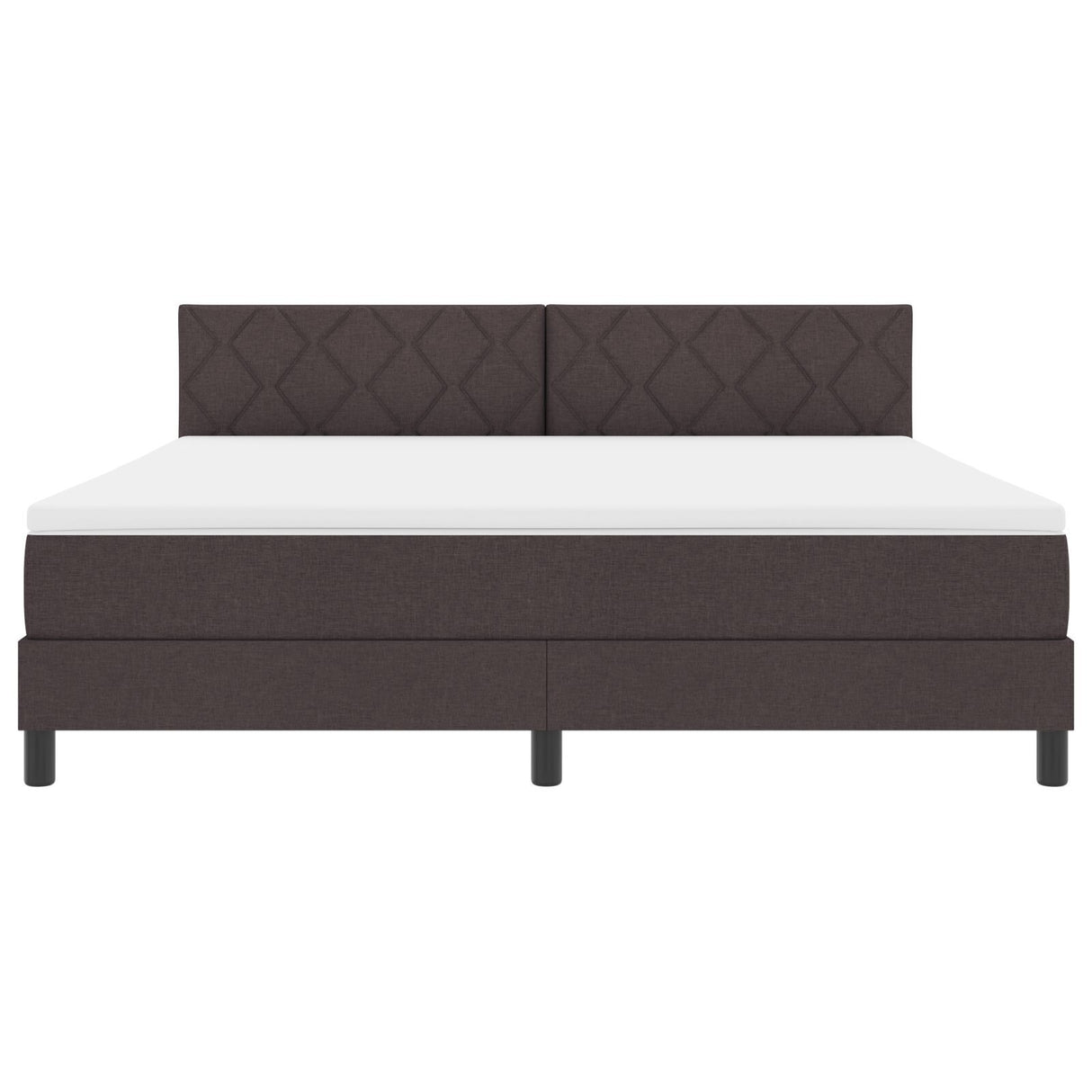 Box Spring Bed With Mattress & Led Dark Brown 180X200 Cm Fabric