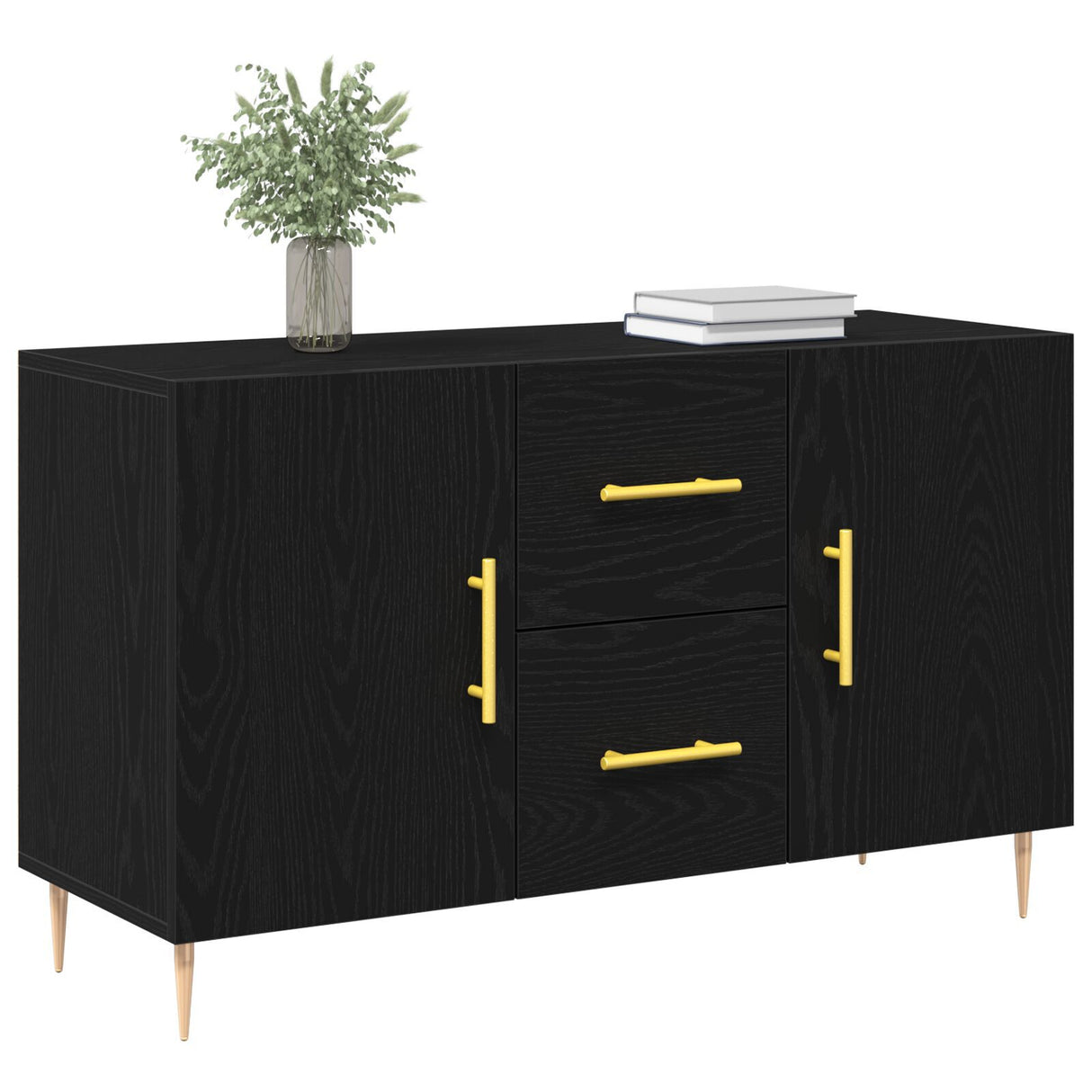 Sideboard Black Oak 100X36X60 Cm Engineered Wood