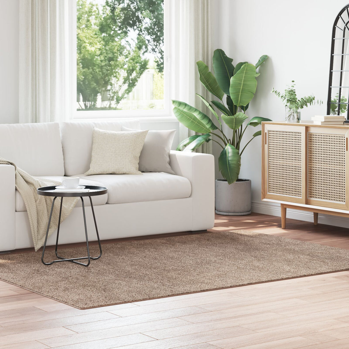 Shaggy Rug With Latex Backing Brown 160X230 Cm