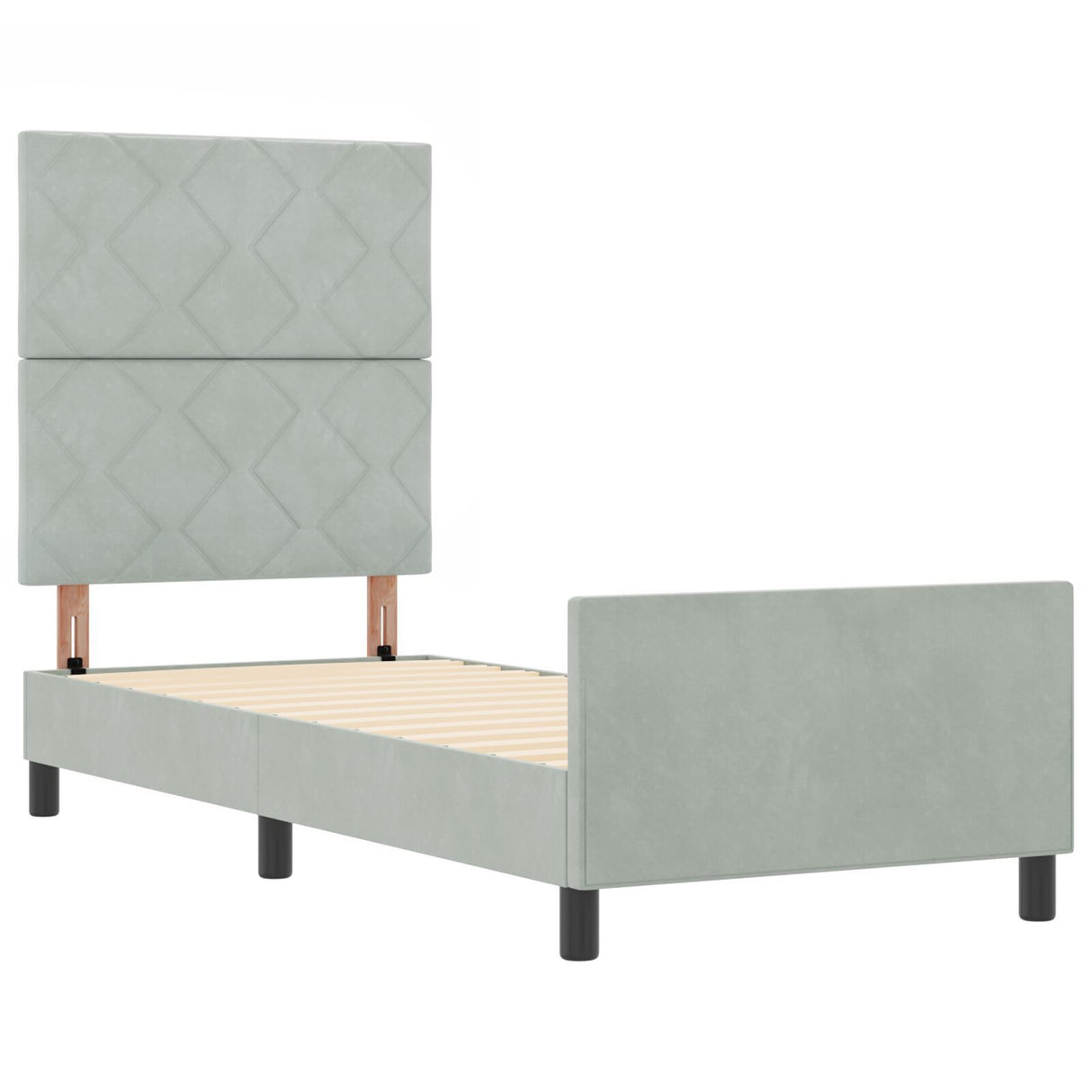 Bed Frame Light Grey 80X200 Cm Velvet