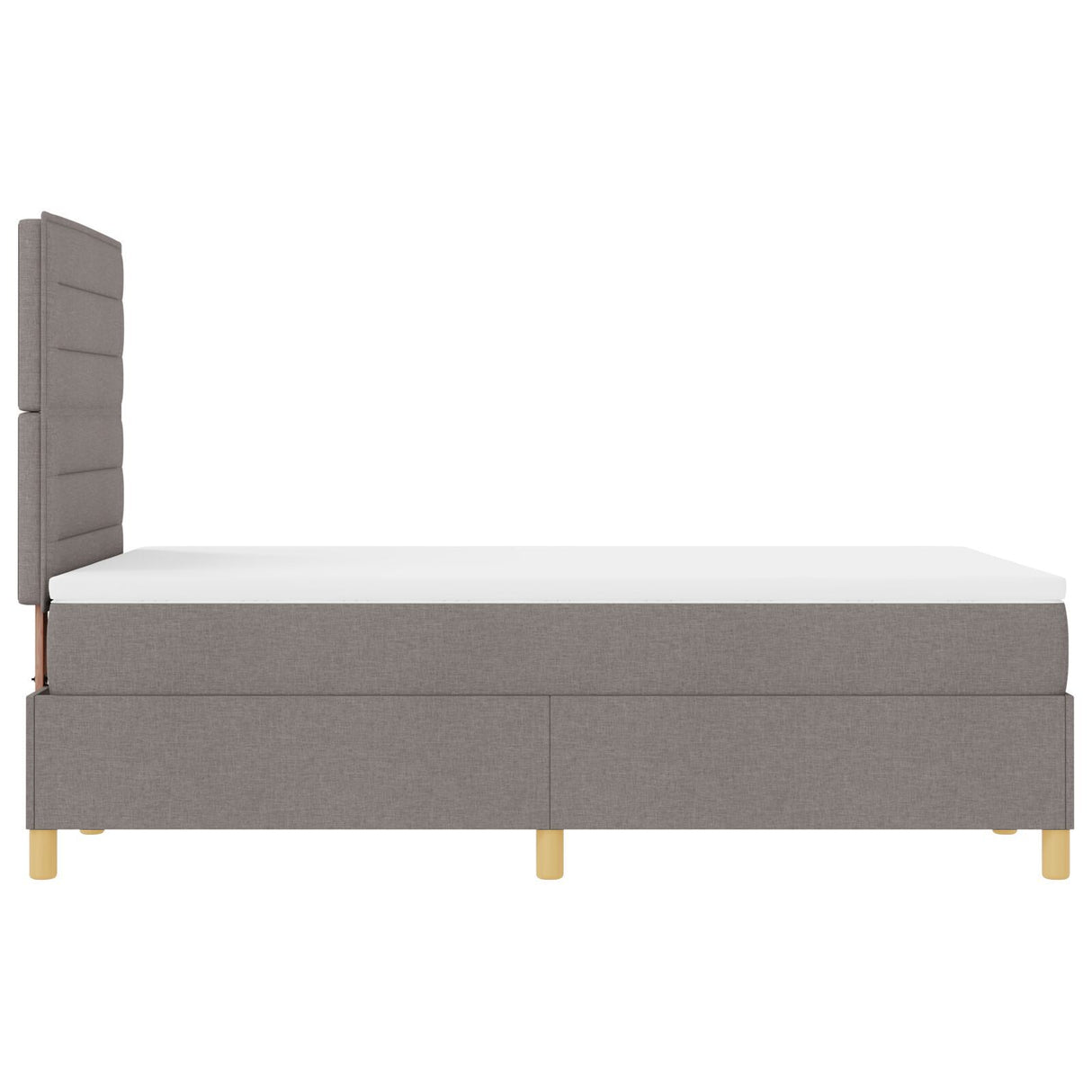 Box Spring Bed With Mattress & Led Taupe 120X200 Cm Fabric