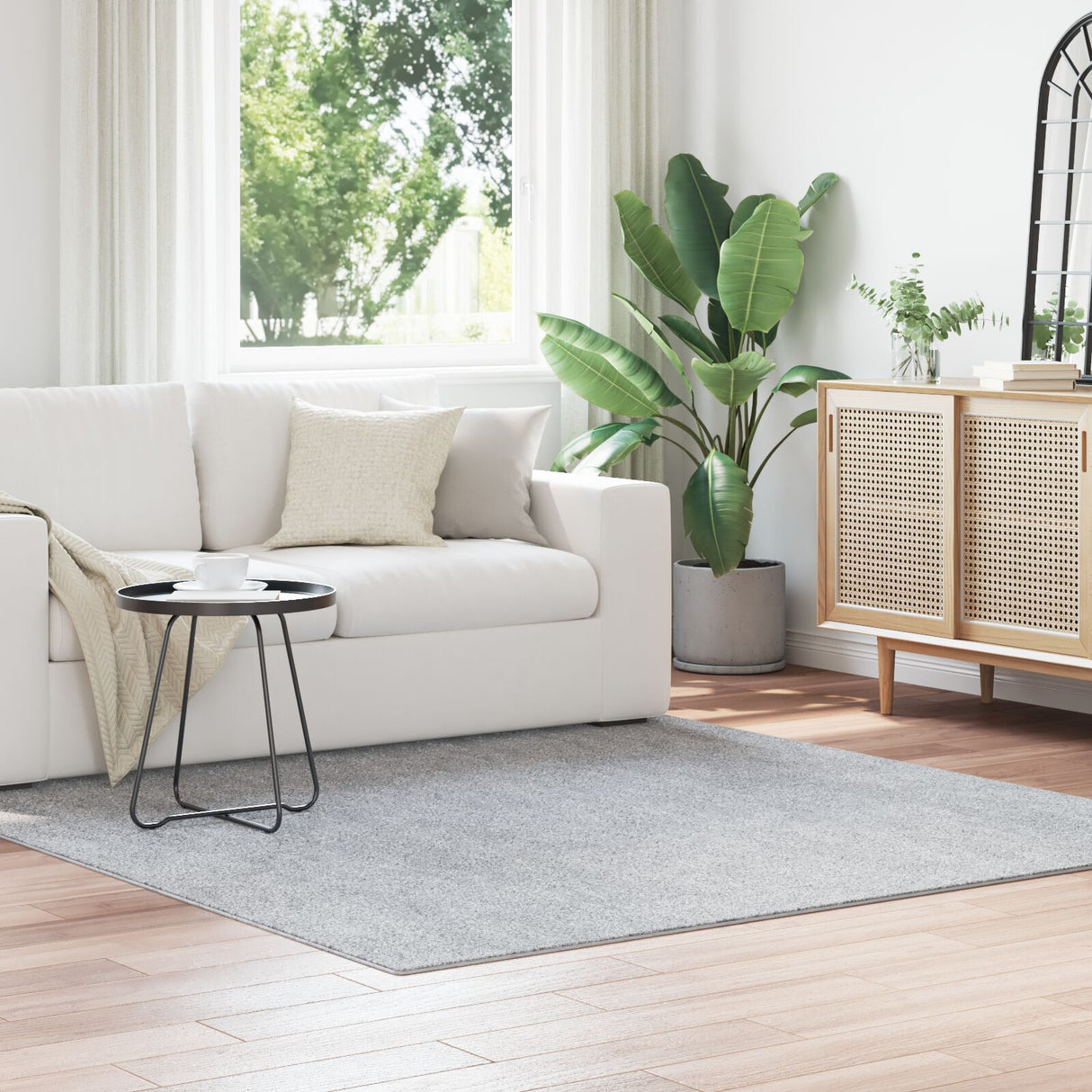 Shaggy Rug High Pile Grey 200X200 Cm Pp