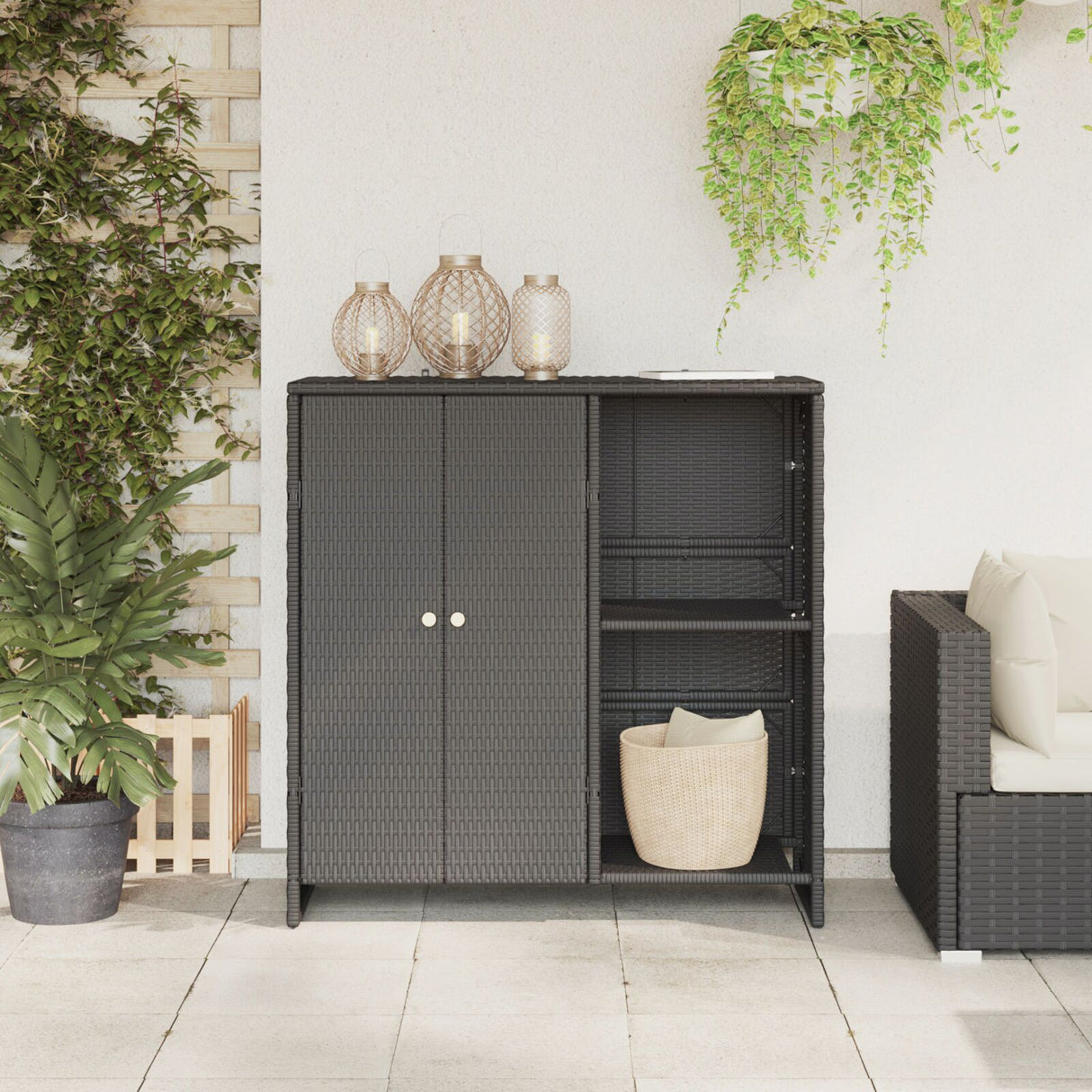 Storage Cabinet 100X36X102 Cm Rattan
