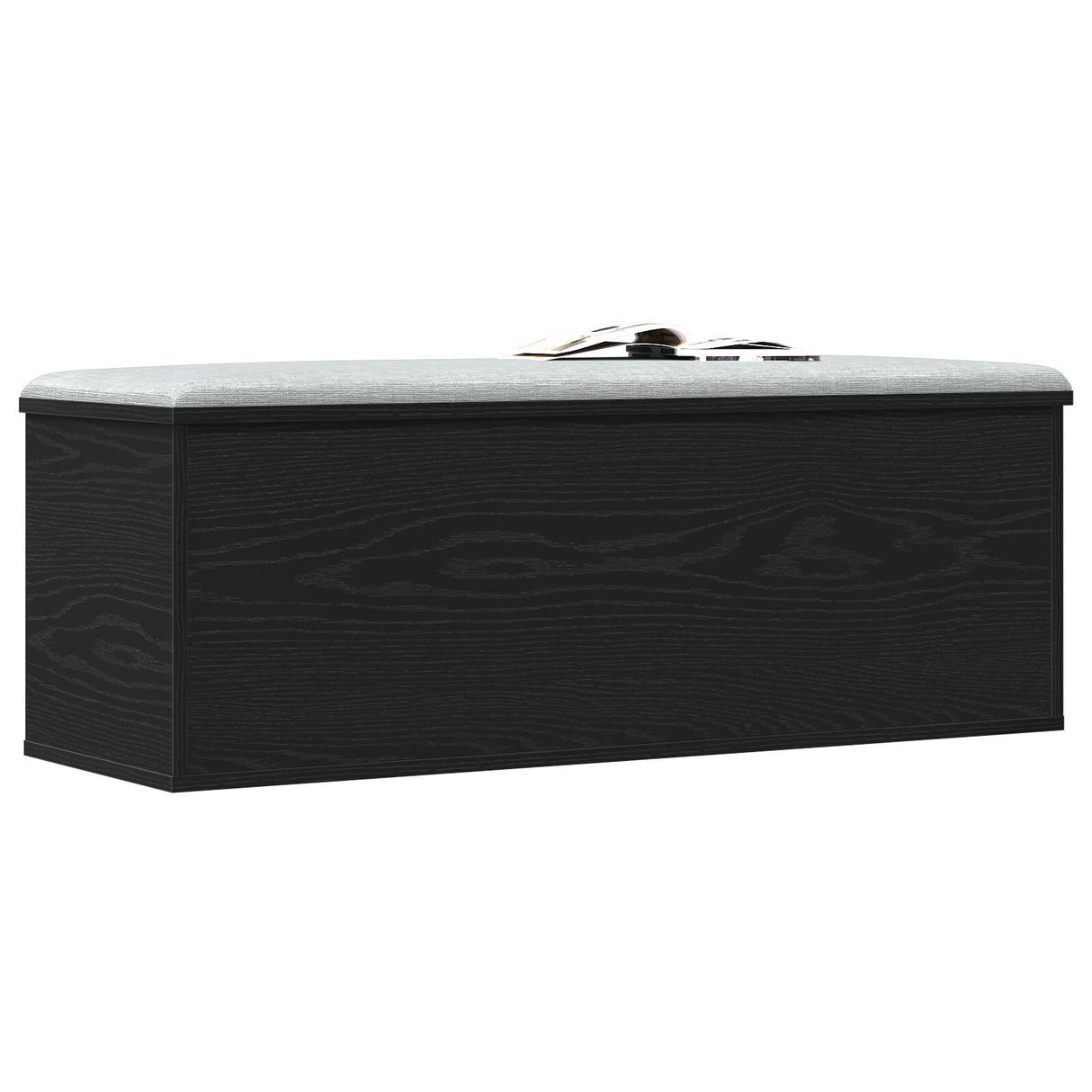 Storage Box In Black Oak - 102X35X35 Cm, Made From Engineered Wood