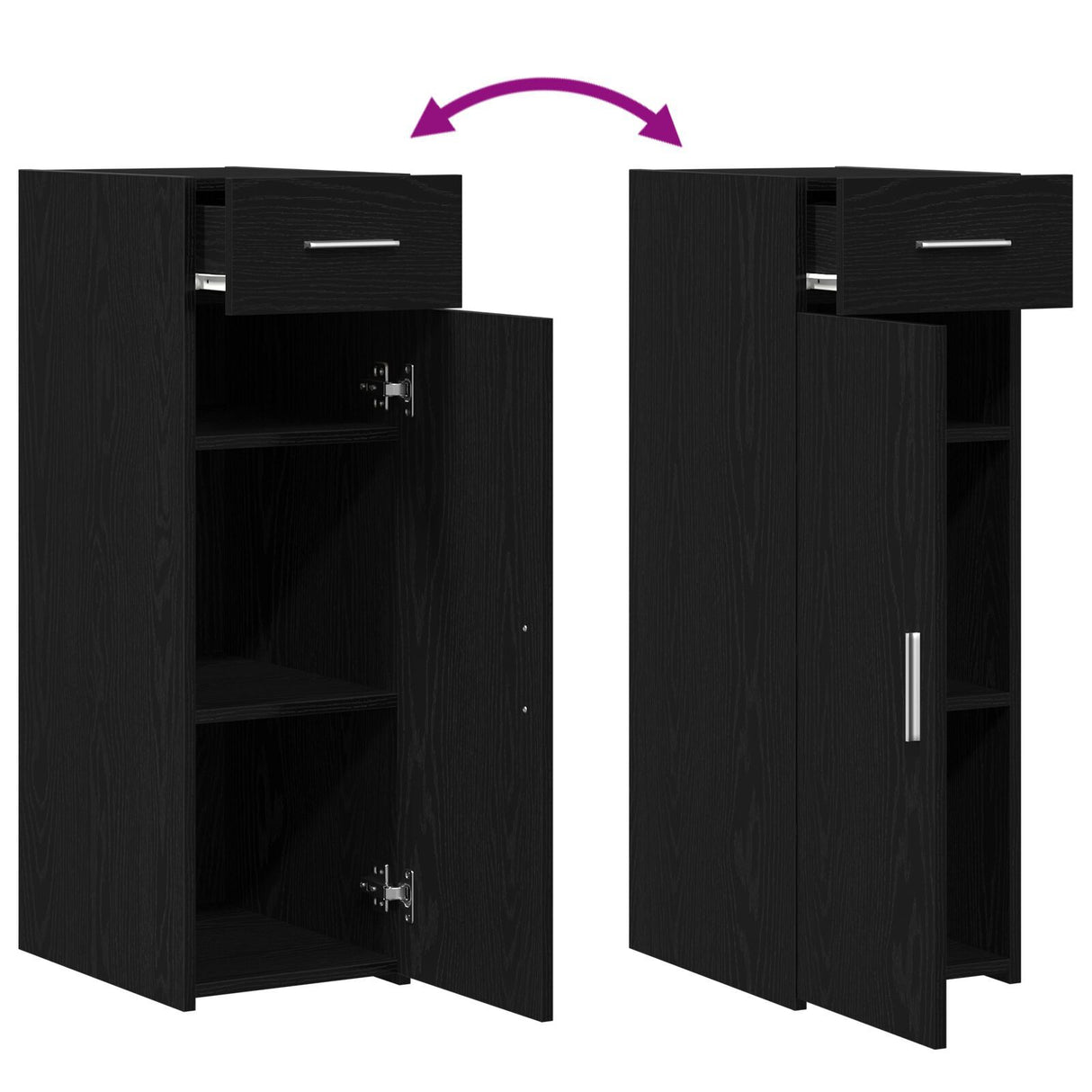 Sideboard Black Oak 30X42,5X93 Cm Engineered Wood