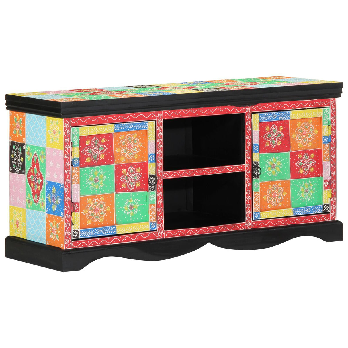 Tv Cabinet - Colorful, 100X35X50 Cm, Made From Solid Mango Wood