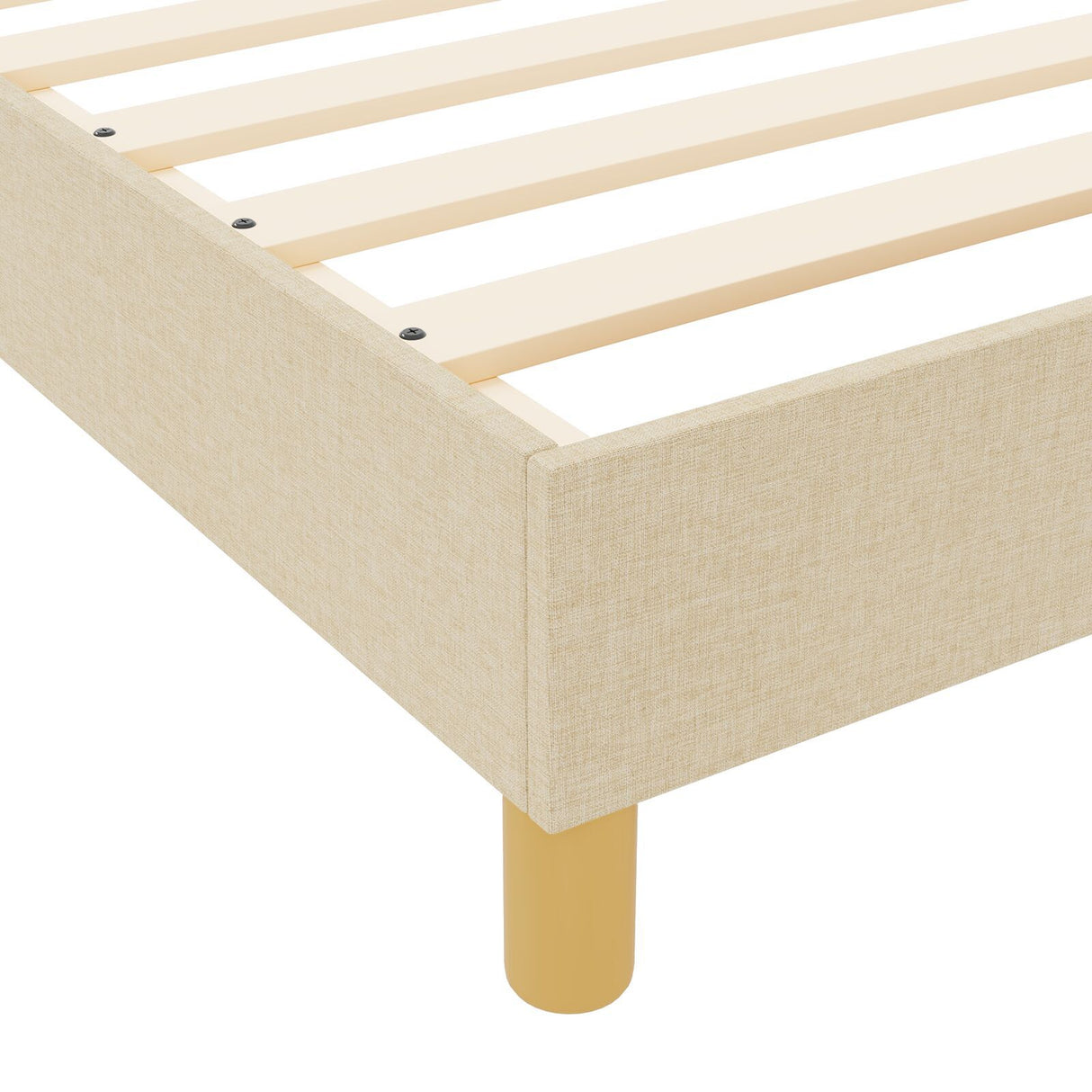 Bed Frame Cream 180X200 Cm Fabric