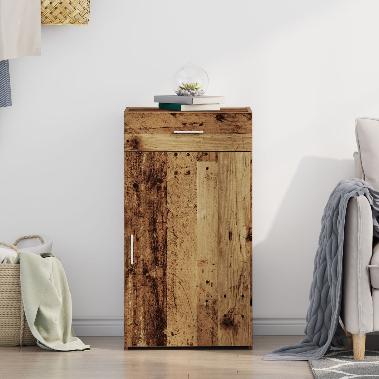 Sideboard Old Wood 30X42,5X93 Cm Engineered Wood