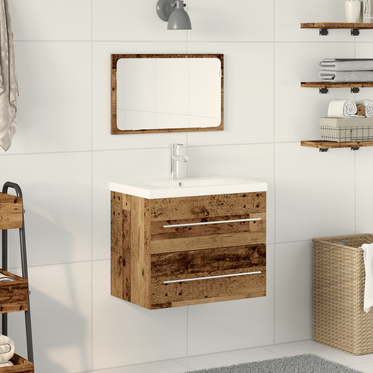 Sink Cabinet With Built-In Basin Engineered Wood