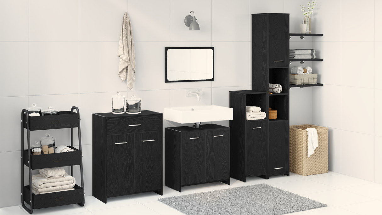 4 Piece Bathroom Furniture Set Engineered Wood
