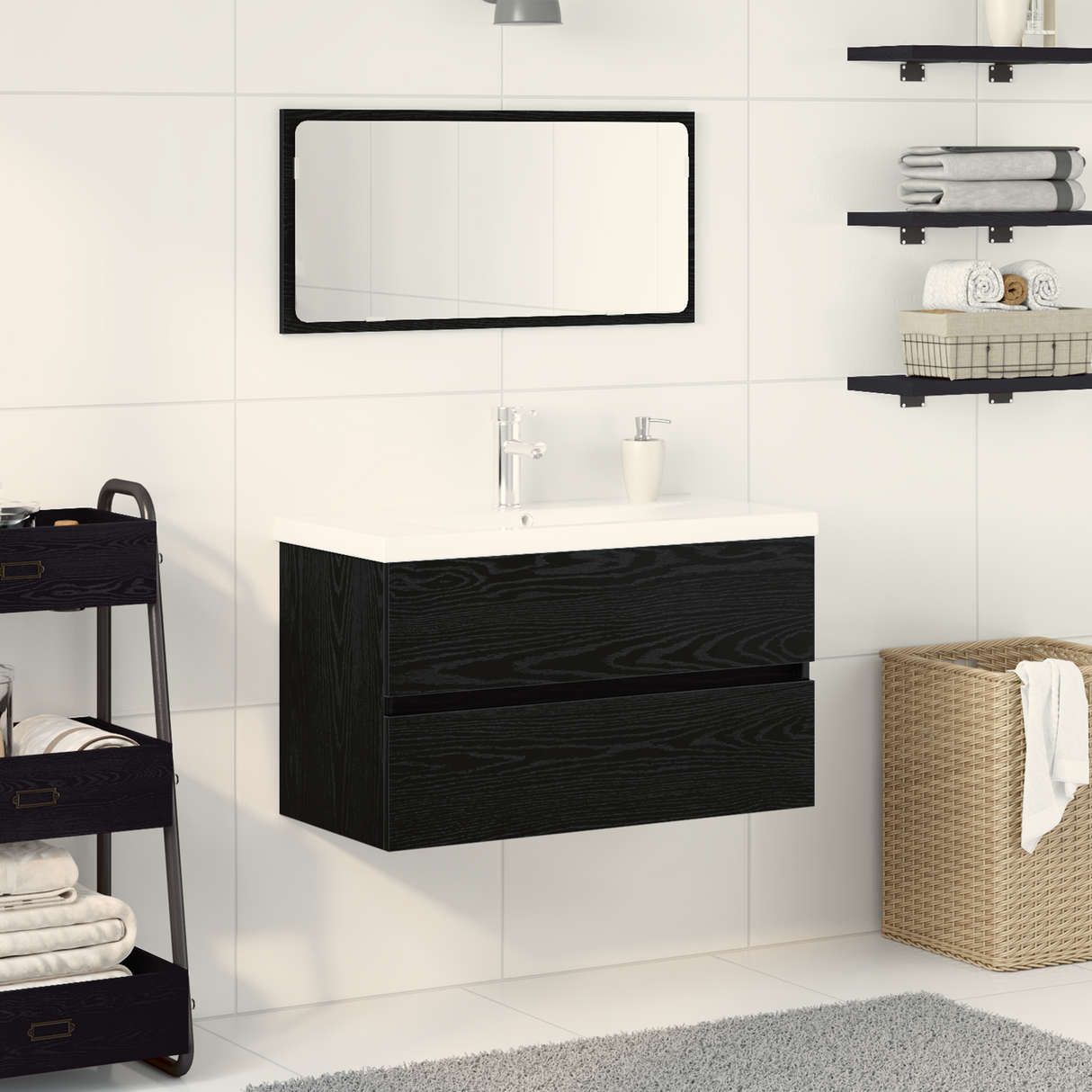 Bathroom Furniture Set Engineered Wood