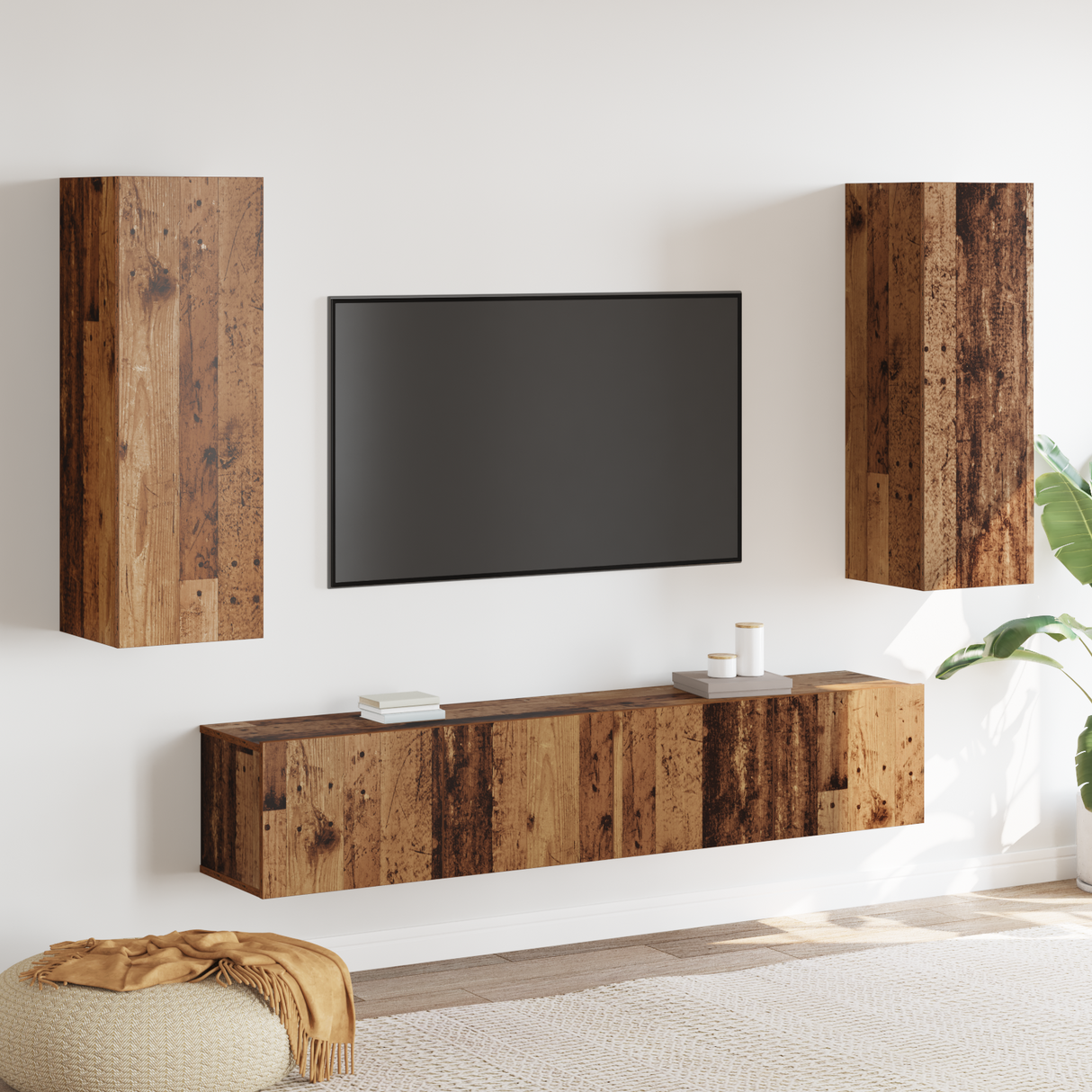4 Piece Tv Cabinet Set Engineered Wood