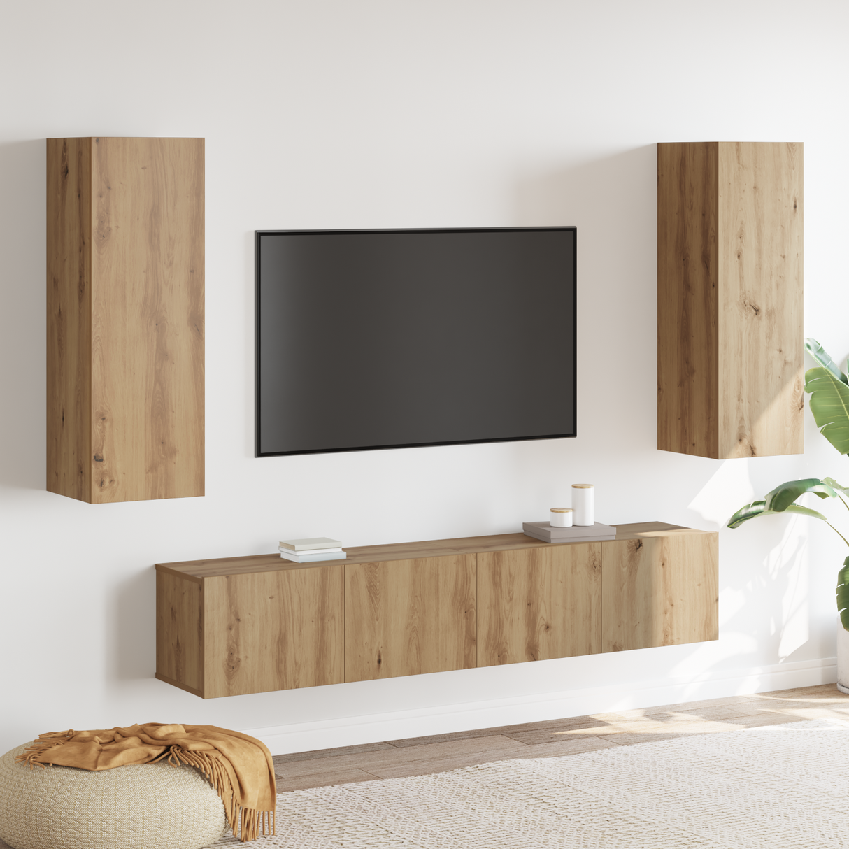 4 Piece Tv Cabinet Set Engineered Wood